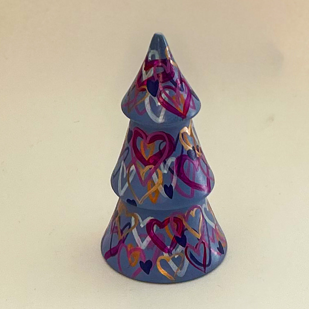 Violet Hearts Mini Christmas Tree|Jessica Reynolds Art