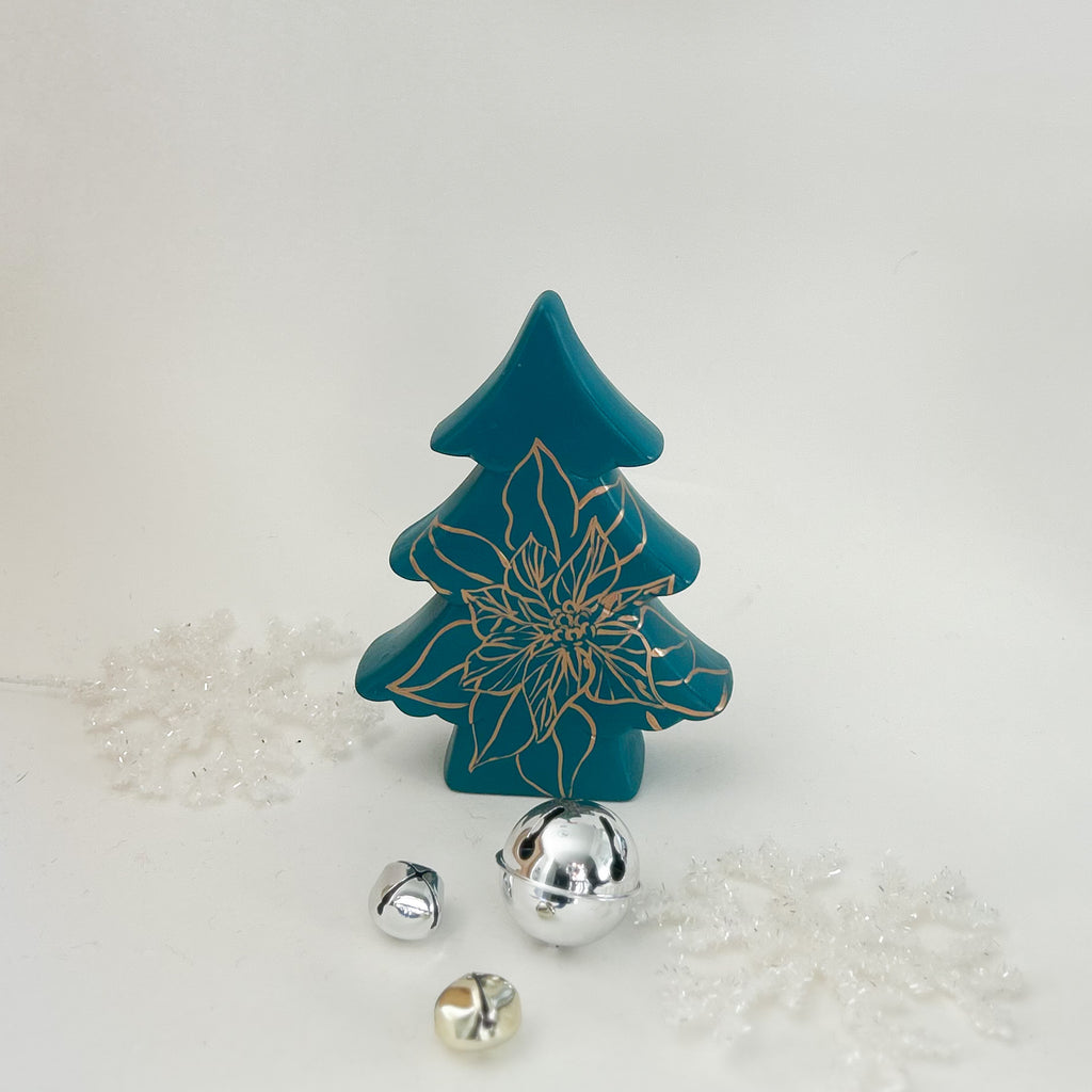 Emerald and Gold Shelf Tree|Jessica Reynolds Art