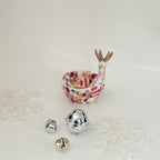 Pink and Red Reindeer Bowl|Jessica Reynolds Art