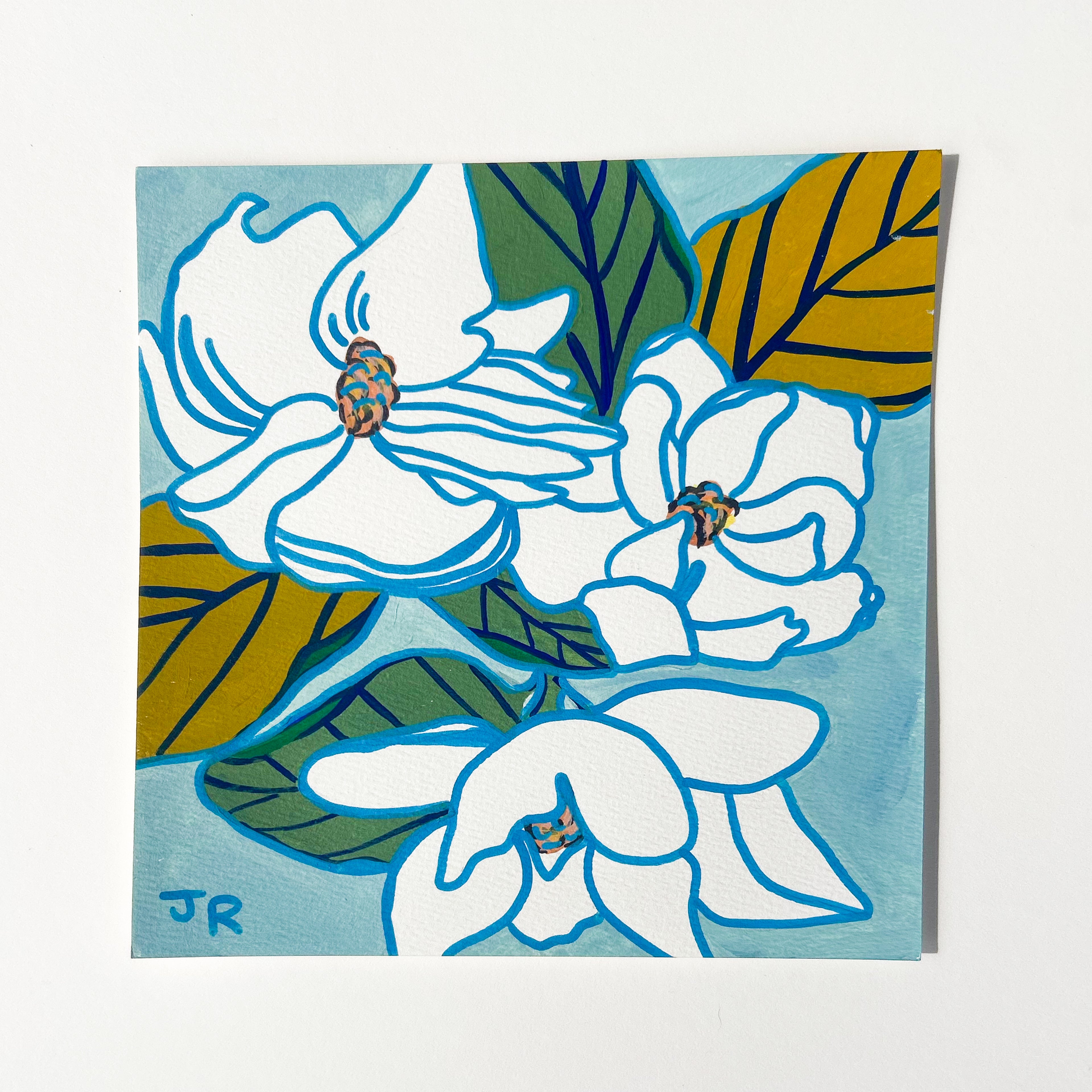 Classic Magnolias|Gouache on Paper