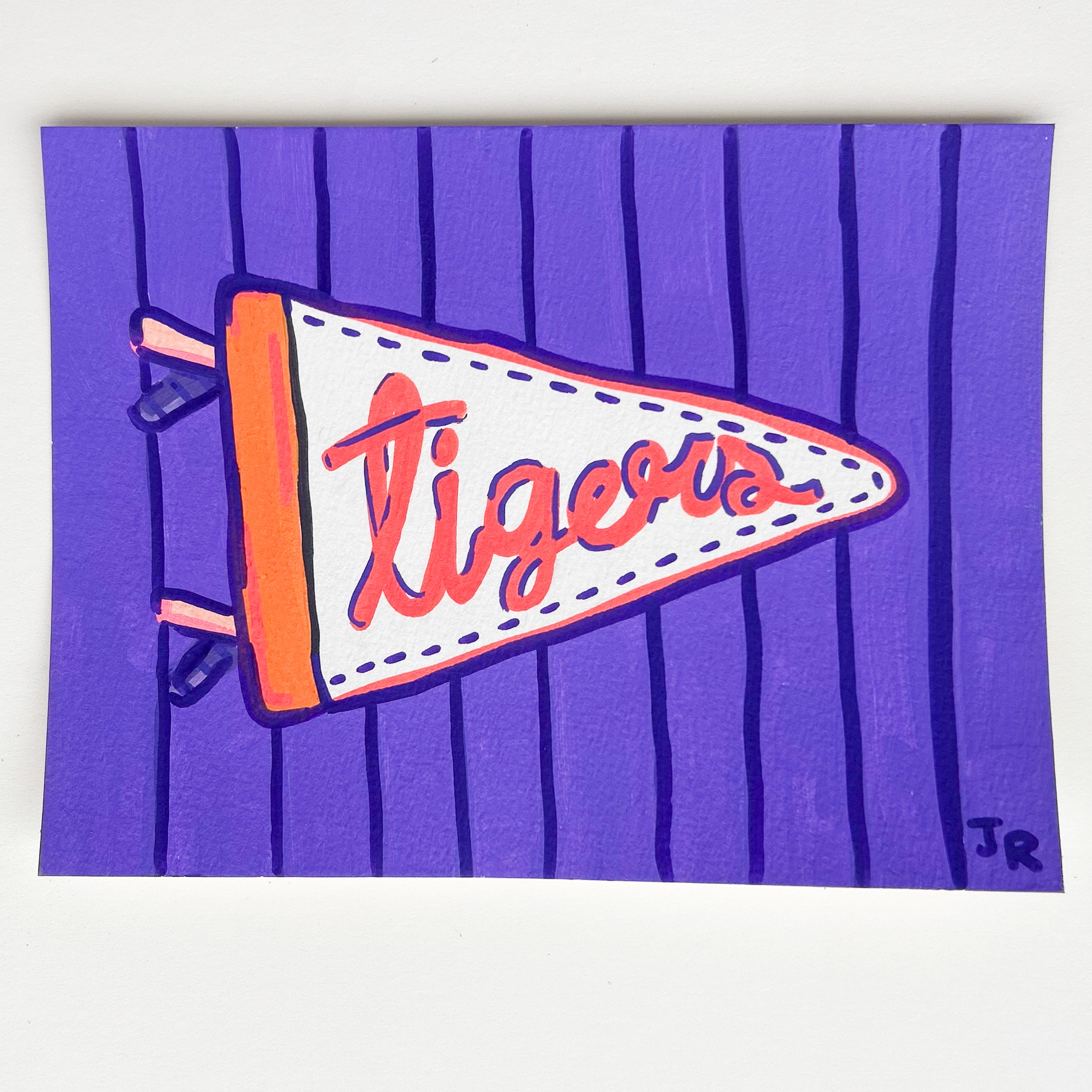 Clemson Pendant| Gouache on Paper