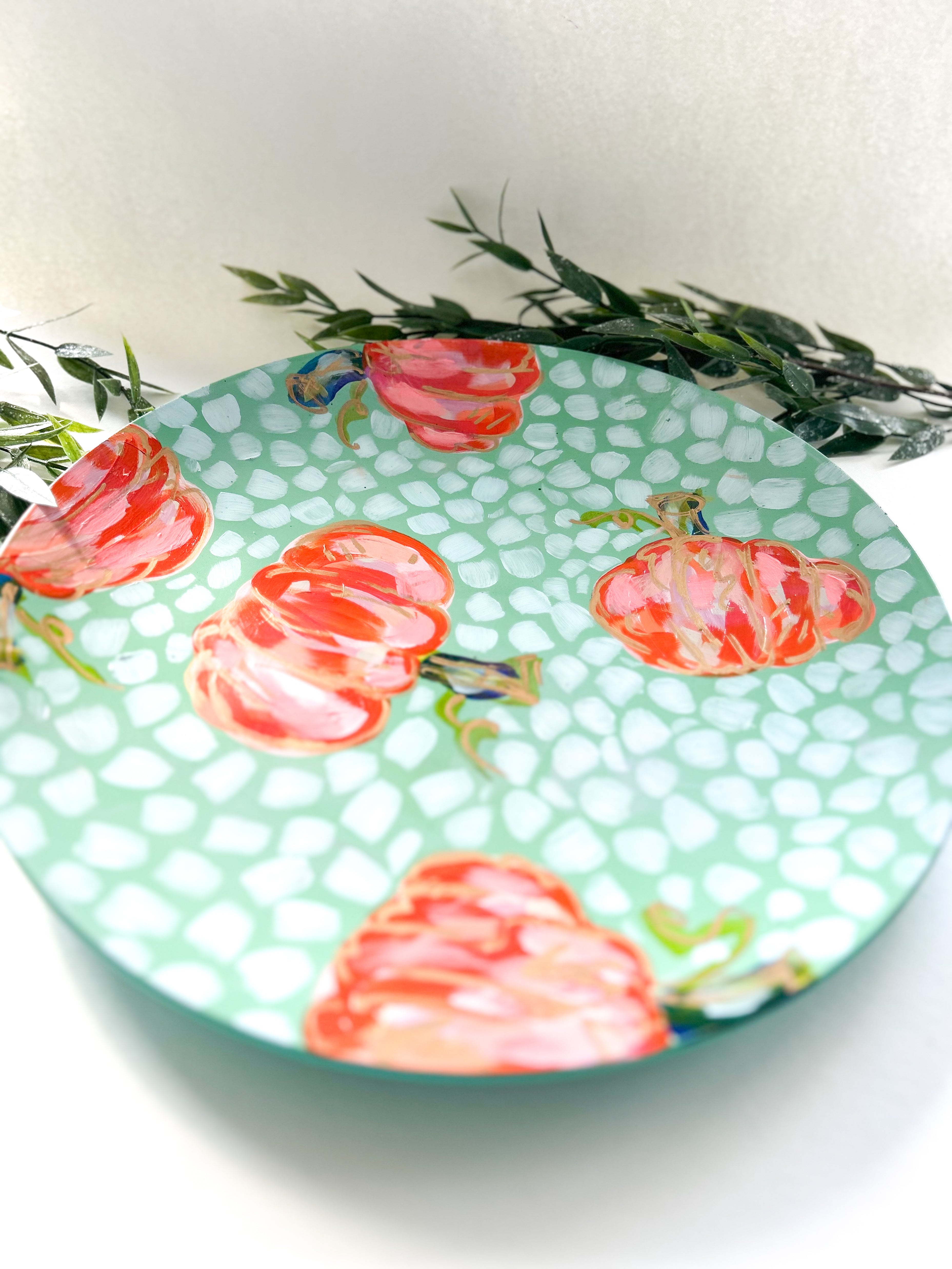 Mint Pumpkin Platter|Jessica Reynolds Art