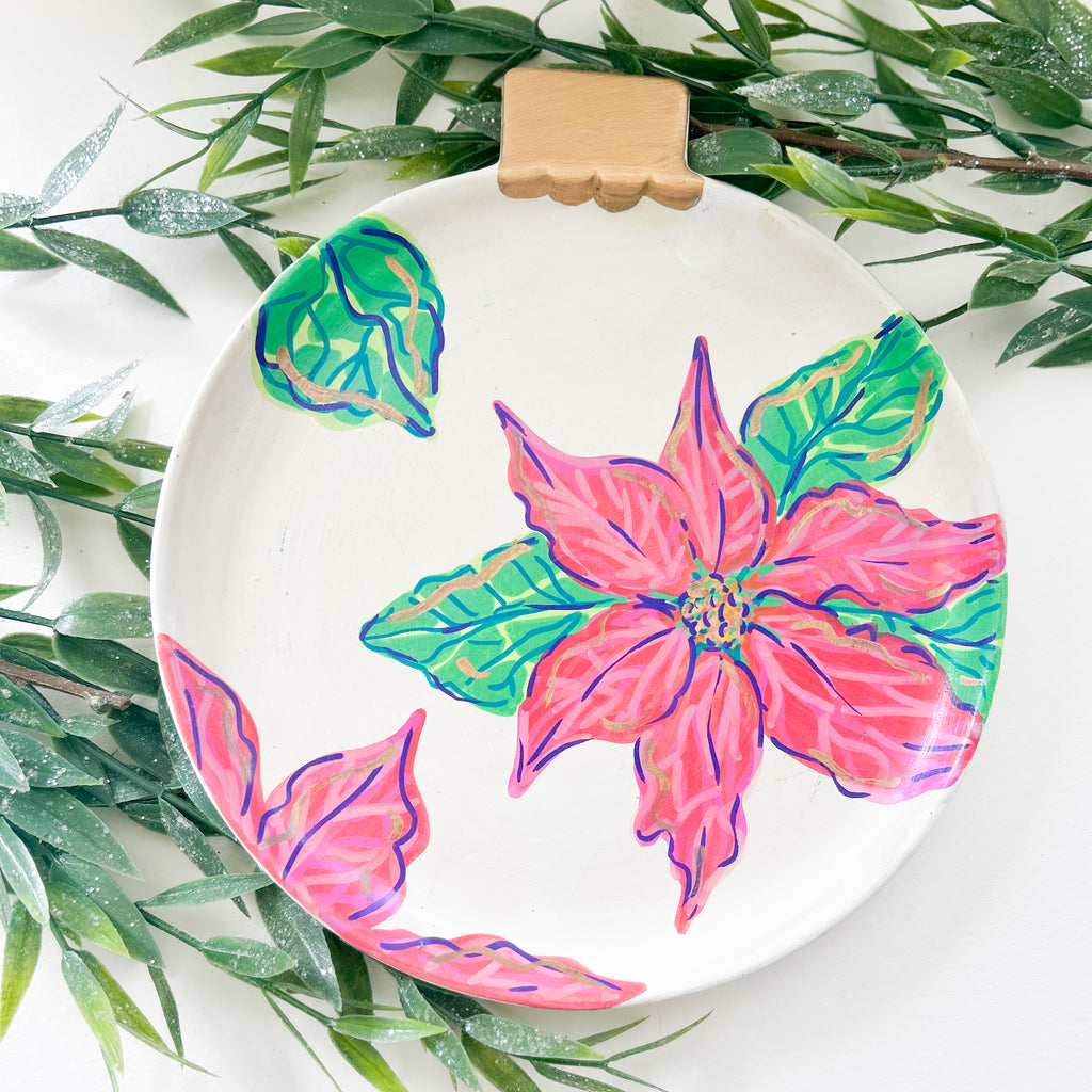 Poinsettia Ornament Platter|Jessica Reynolds Art
