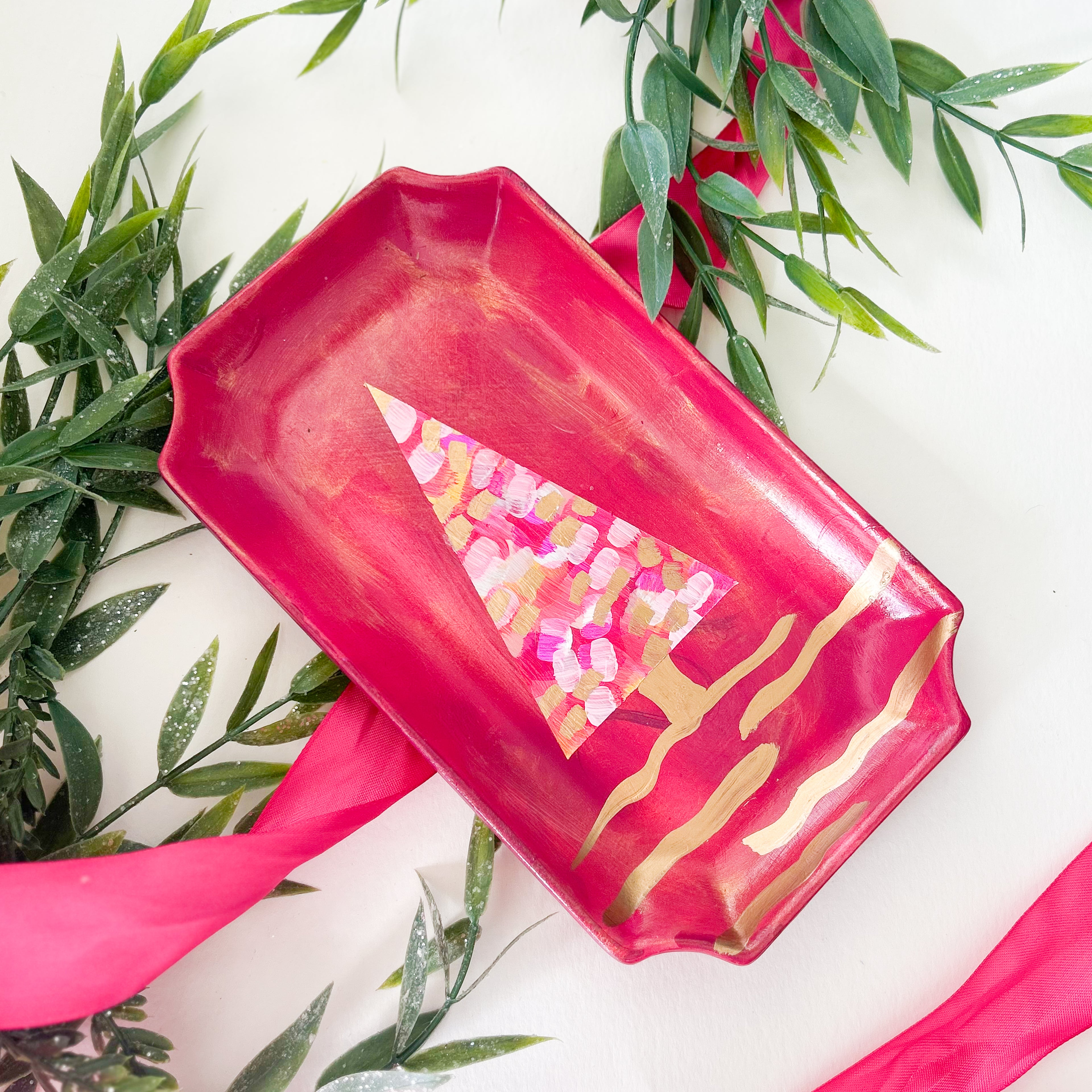 Pink Tree Platter|Jessica Reynolds Art