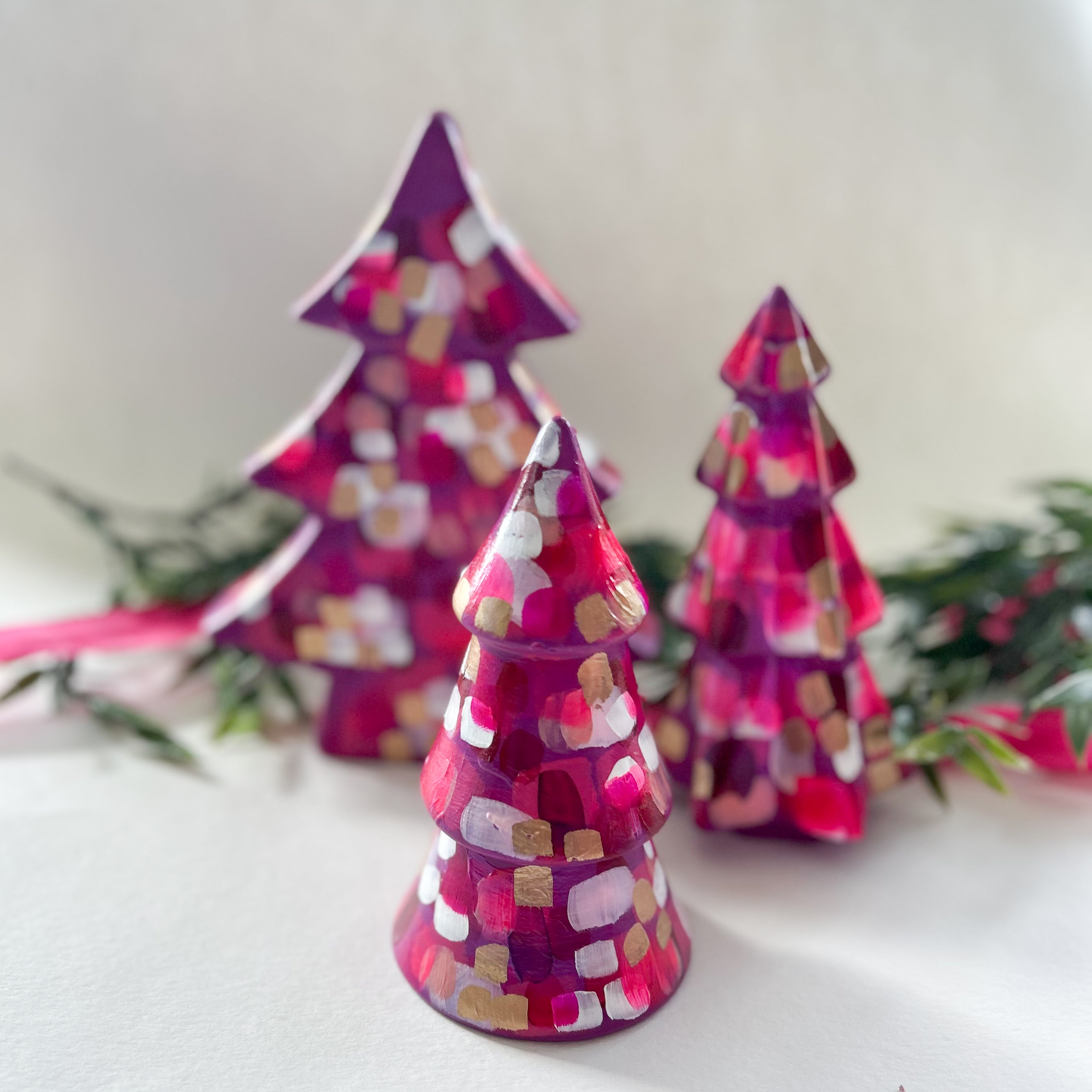 Pink Abstract Shelf Tree|Jessica Reynolds Art