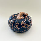 Indigo and Copper Floral Pumpkin|Jessica Reynolds Art