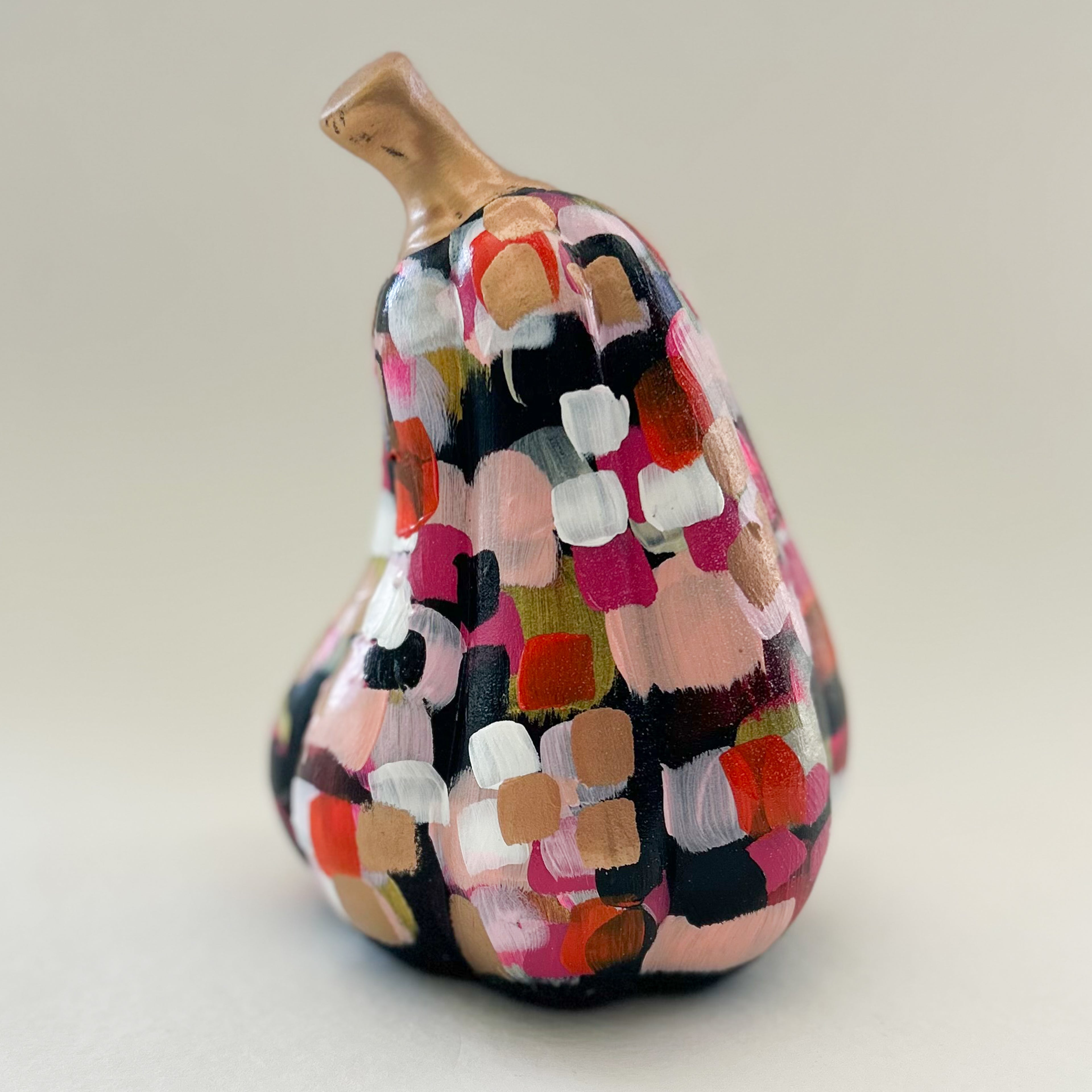 Black and Pink Abstract Gourd|Jessica Reynolds Art
