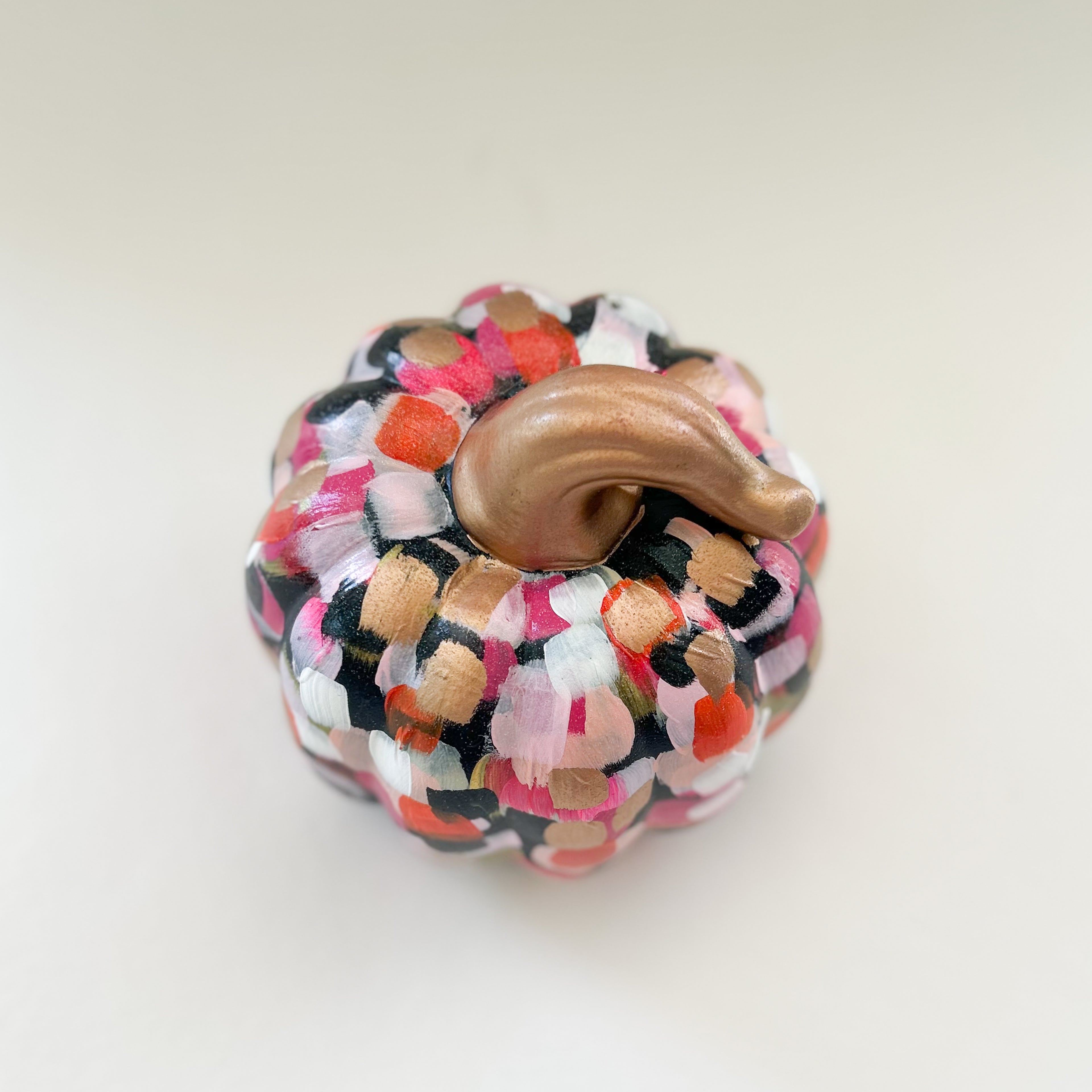 Black and Pink Abstract Pumpkin|Jessica Reynolds Art