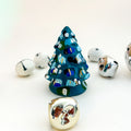 Tiny Teal and Blue Christmas Tree|Jessica Reynolds Art