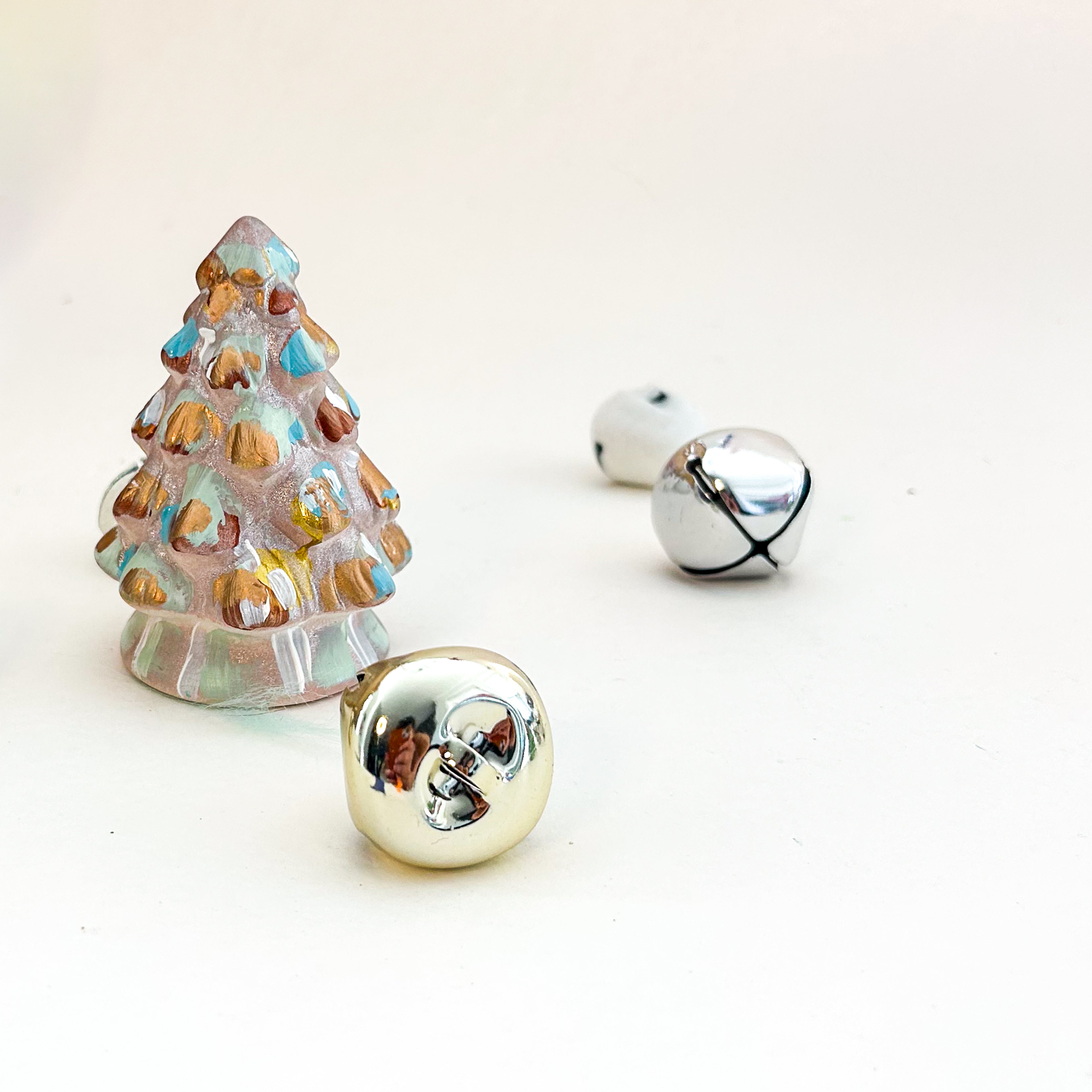 Tiny Metallic Netural Christmas Tree|Jessica Reynolds Art