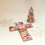 Metallics and Pink Cross|Jessica Reynolds Art