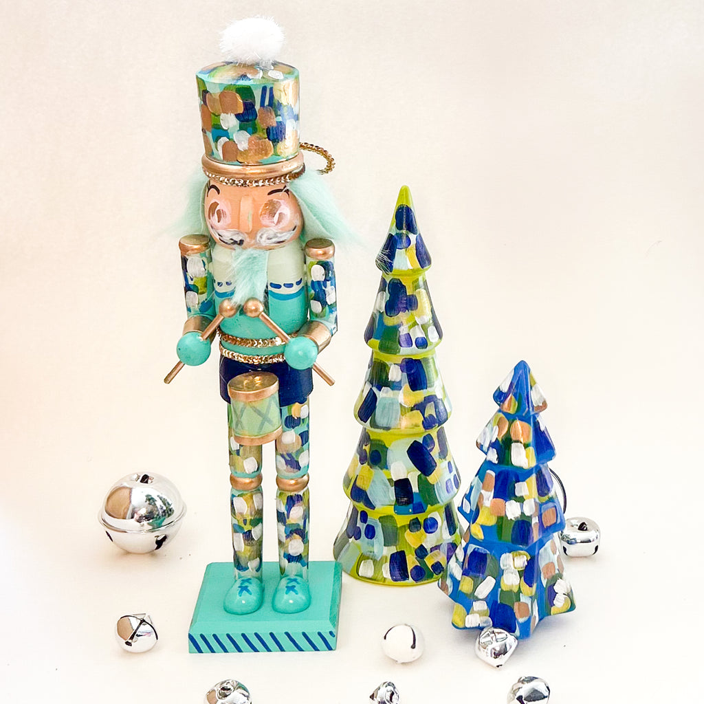 Green and Blue Tall Christmas Tree|Jessica Reynolds Art