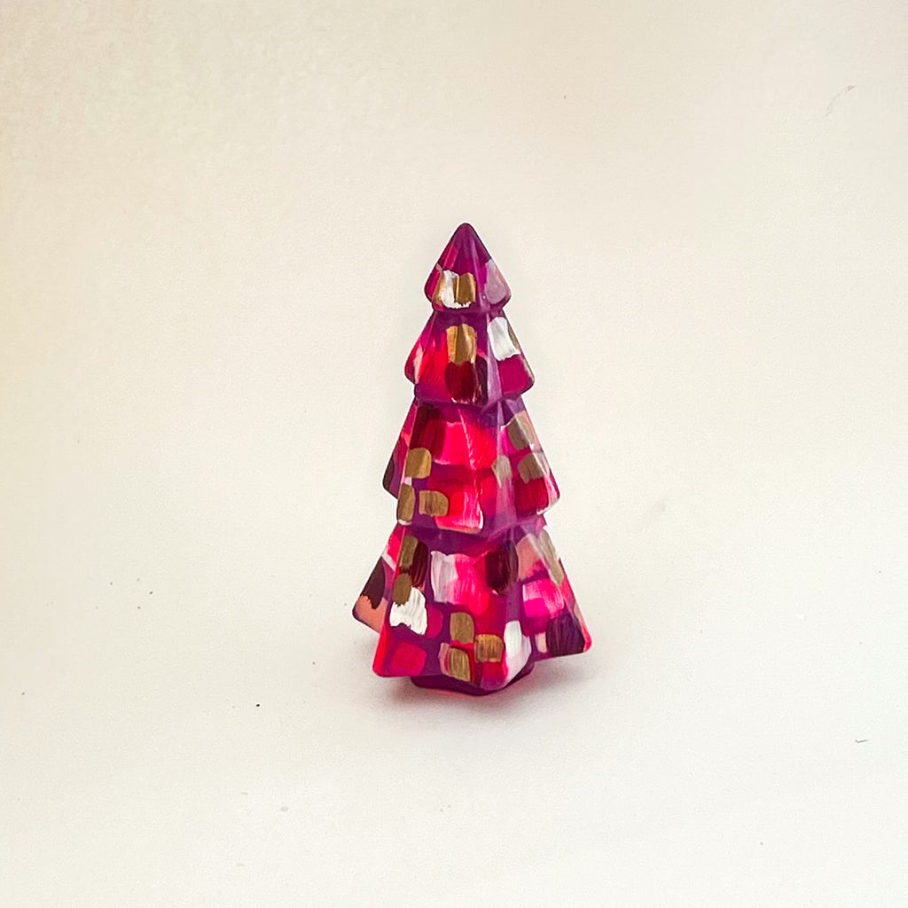 Small Deep Pink Christmas Tree|Jessica Reynolds Art
