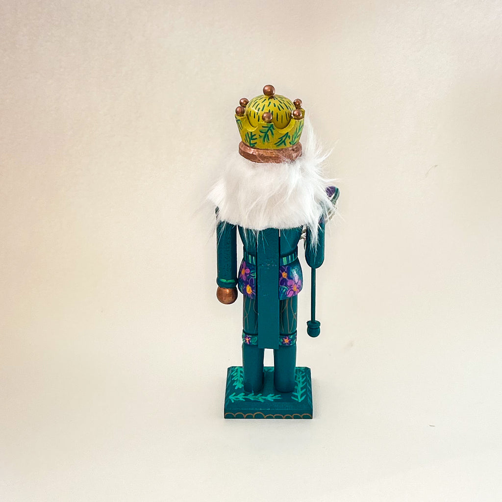 Teal Floral Nutcracker|Jessica Reynolds Art