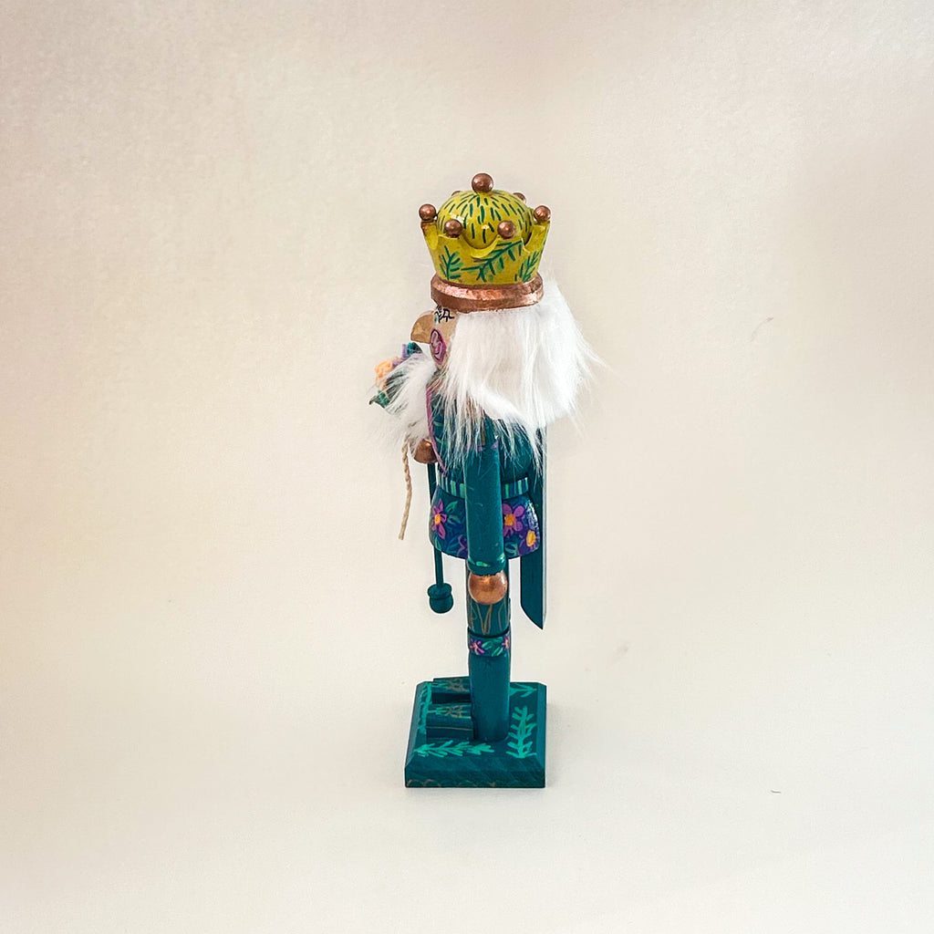 Teal Floral Nutcracker|Jessica Reynolds Art