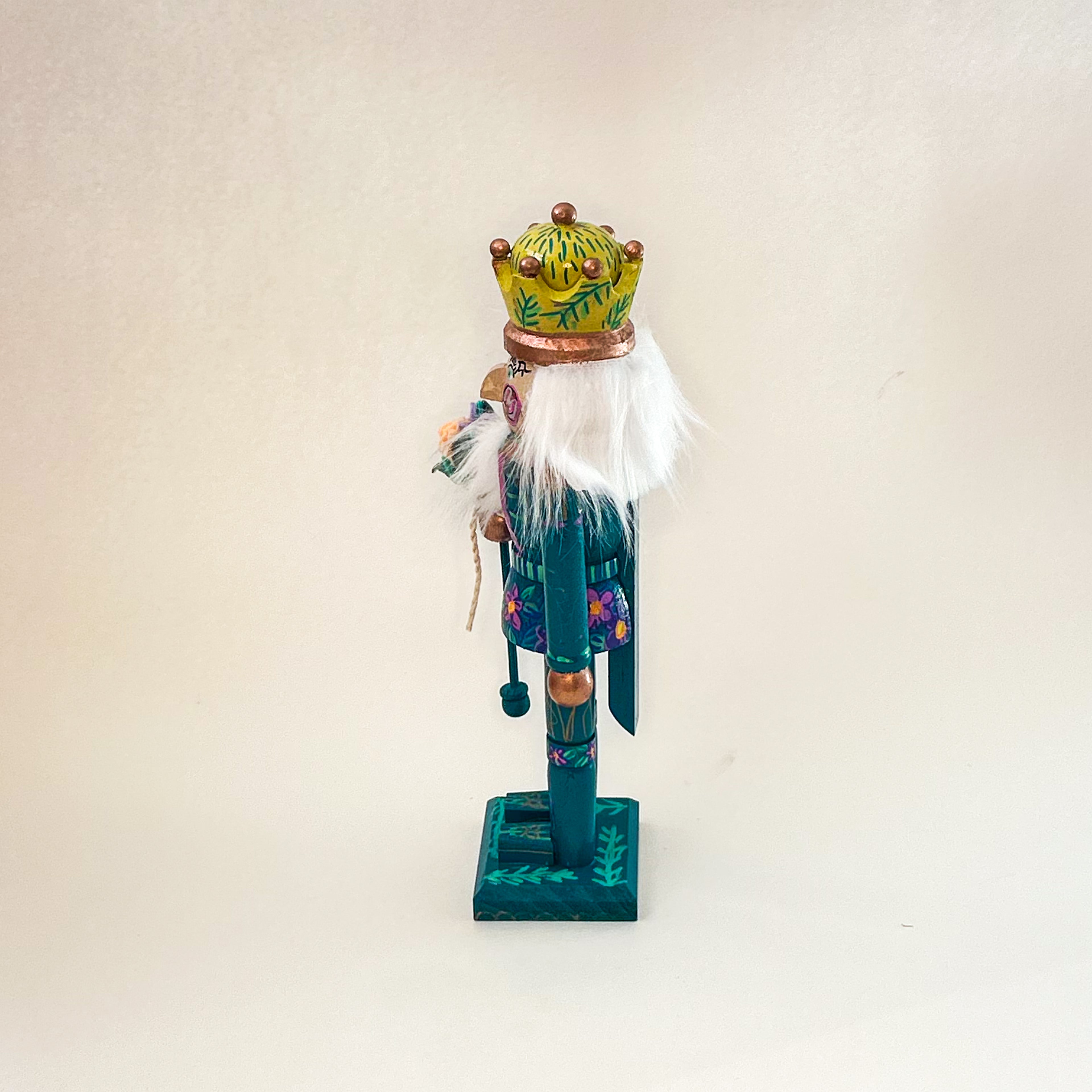 Teal Floral Nutcracker|Jessica Reynolds Art