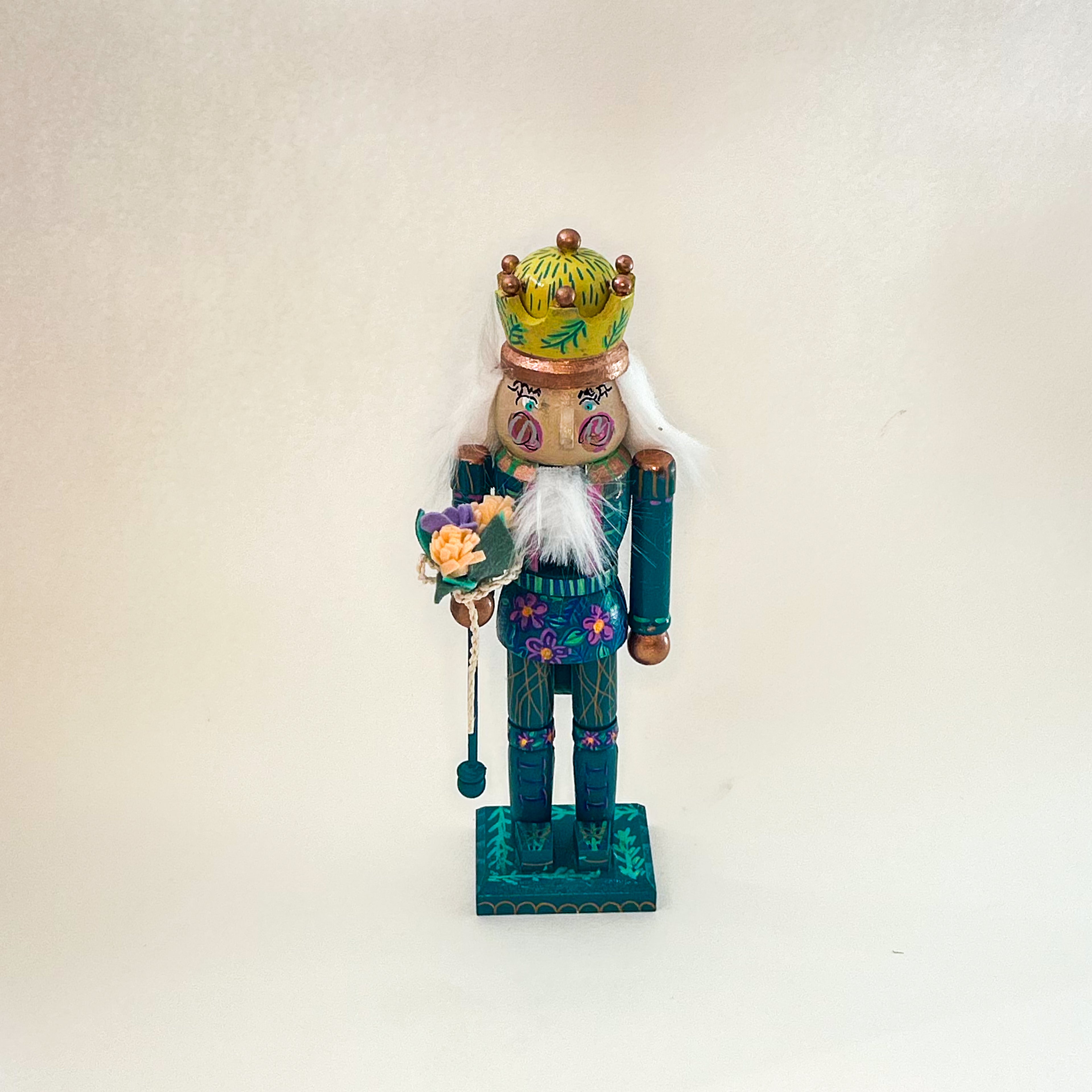 Teal Floral Nutcracker|Jessica Reynolds Art