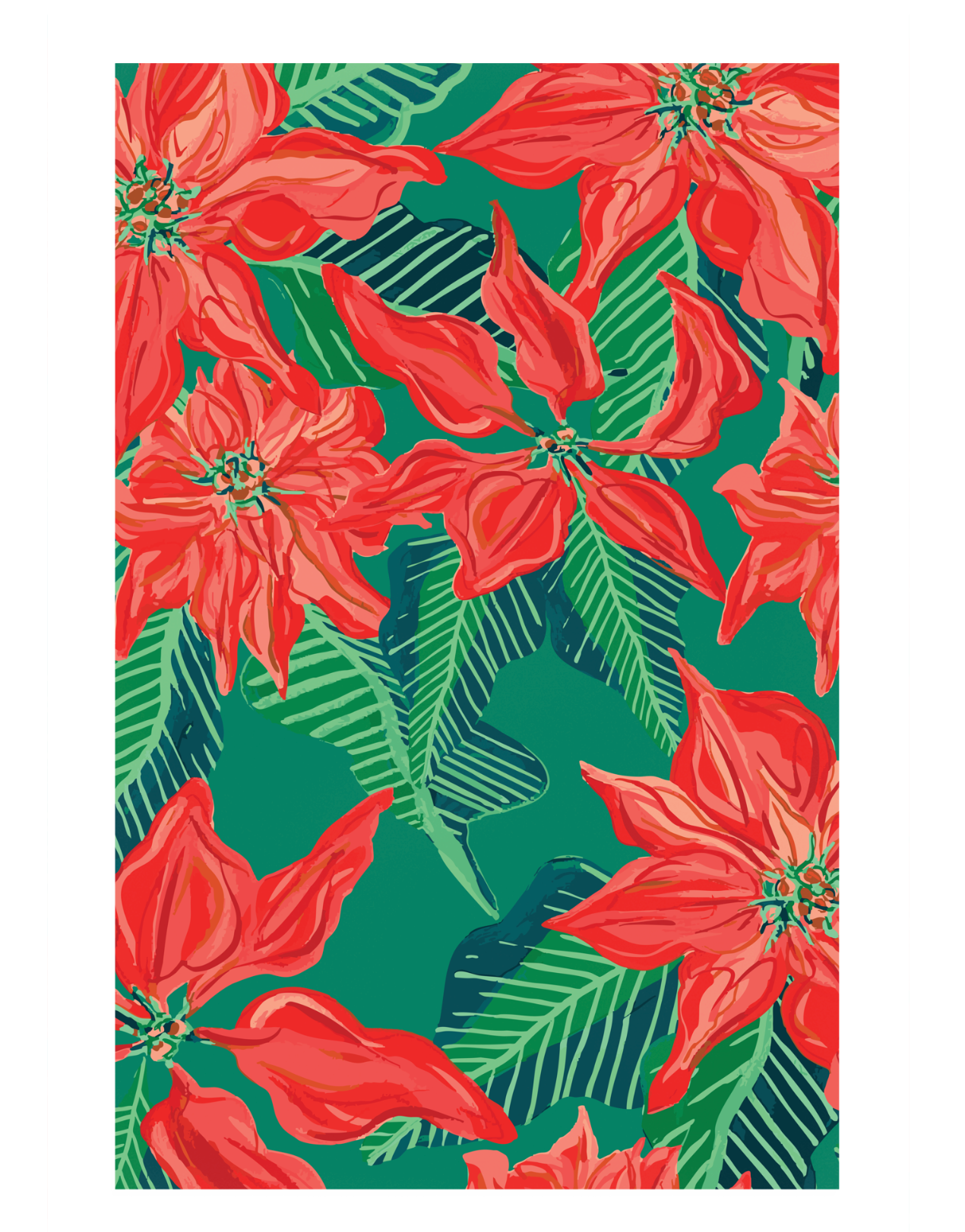 Classic Poinsettia Towel|Jessica Reynolds Art