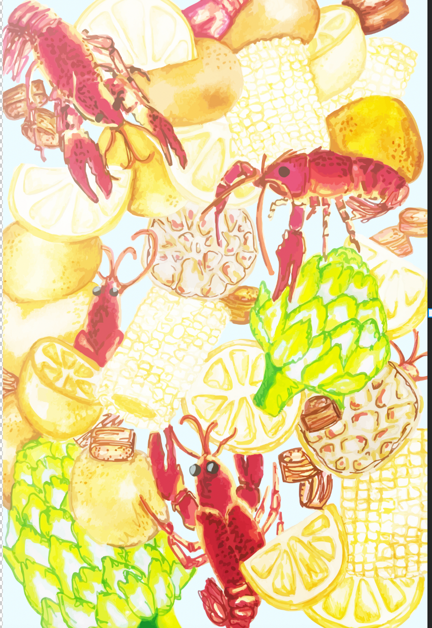 Crawfish Boil Tea Towel|Jessica Reynolds Art