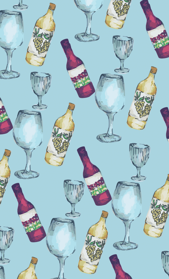 Watercolor Wine Tea Towel|Jessica Reynolds Art