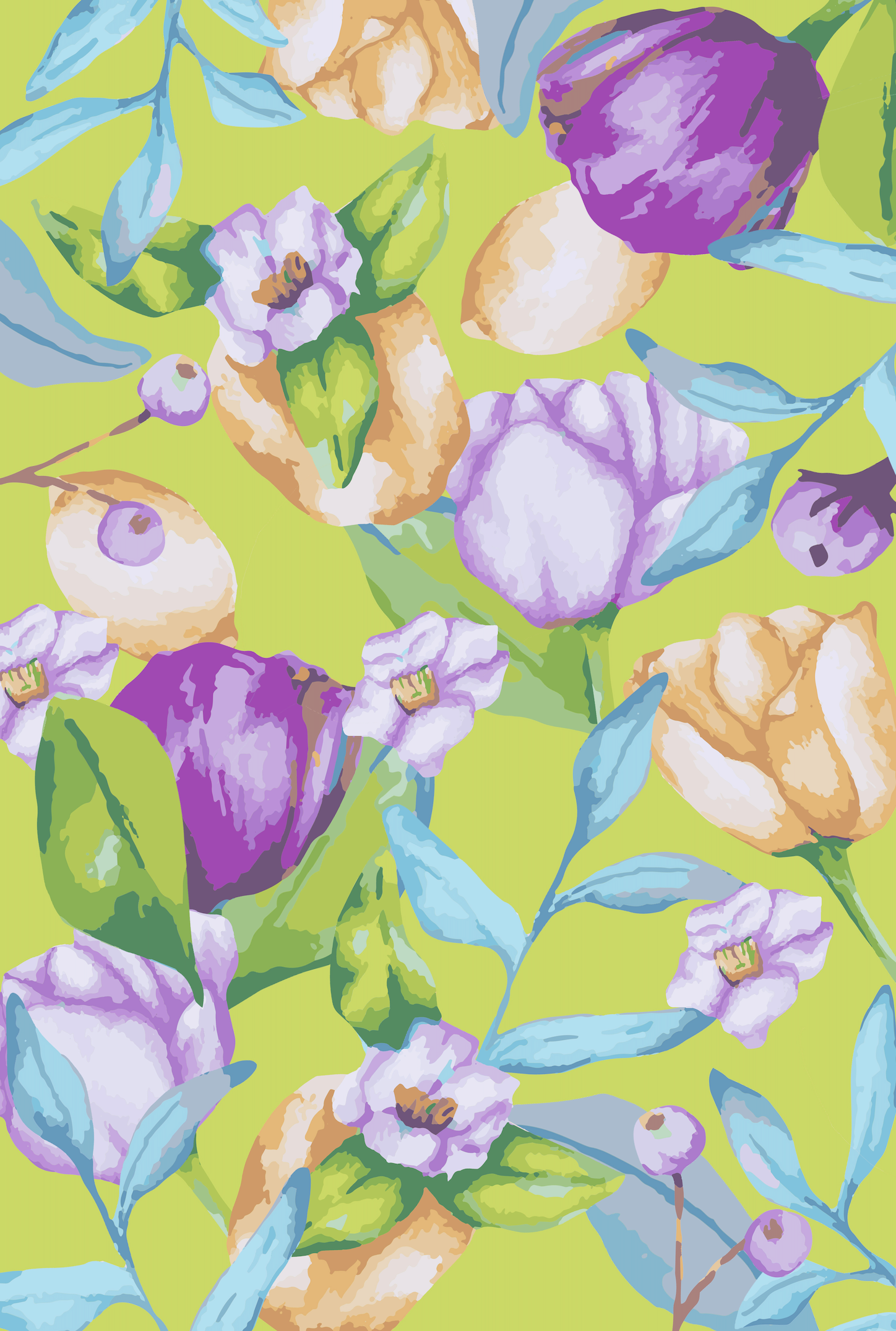 Tulips and Lemons Tea Towel|Jessica Reynolds Art