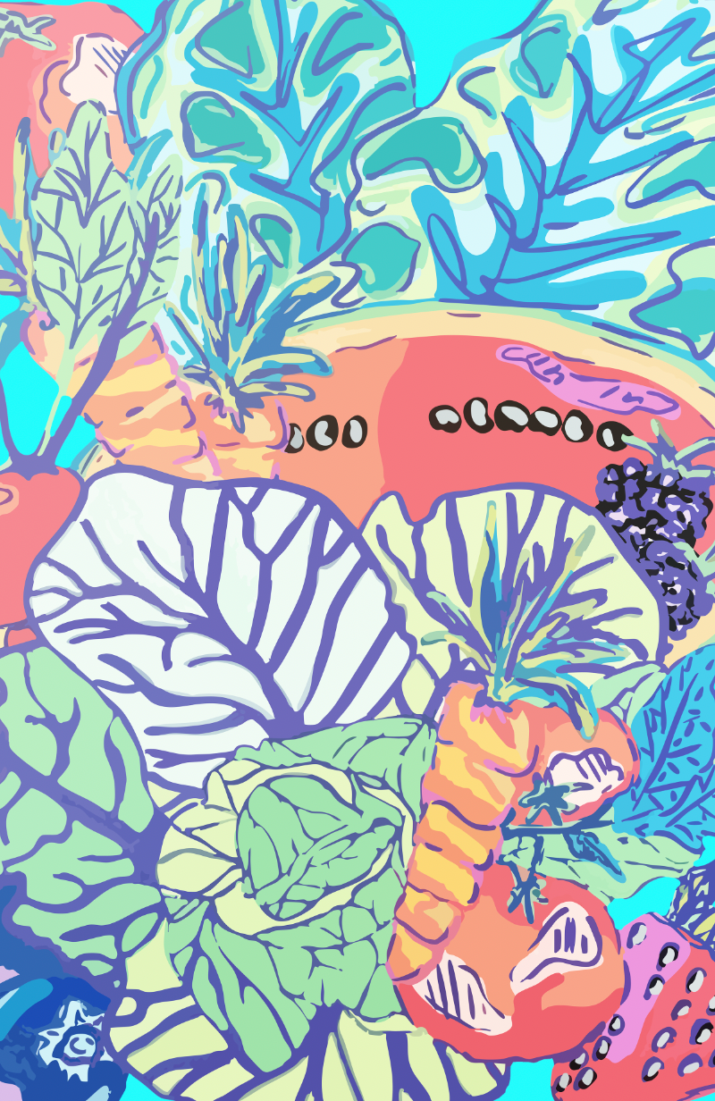 Farmers Market Tea Towel|Jessica Reynolds Art