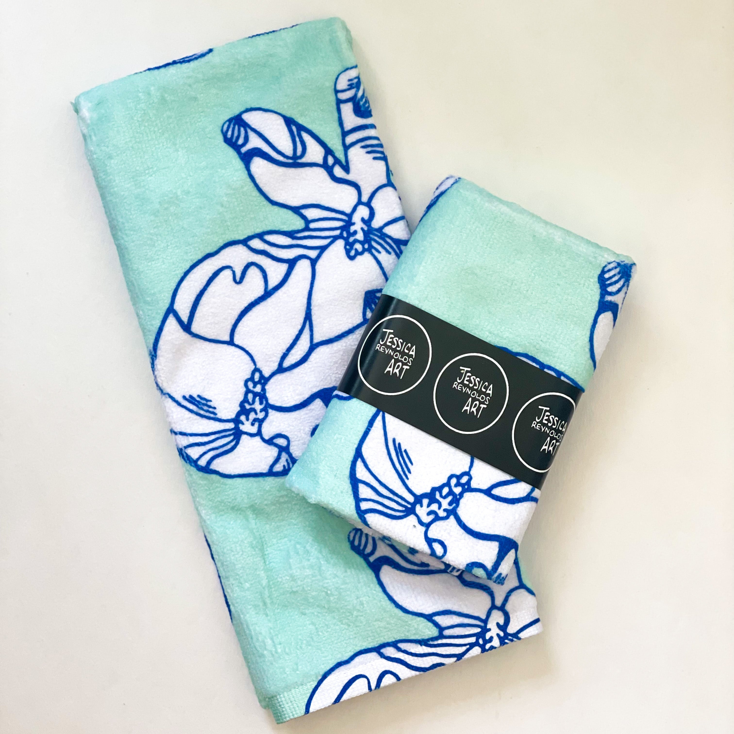 Blue Bunny Tea Towel|Jessica Reynolds Art