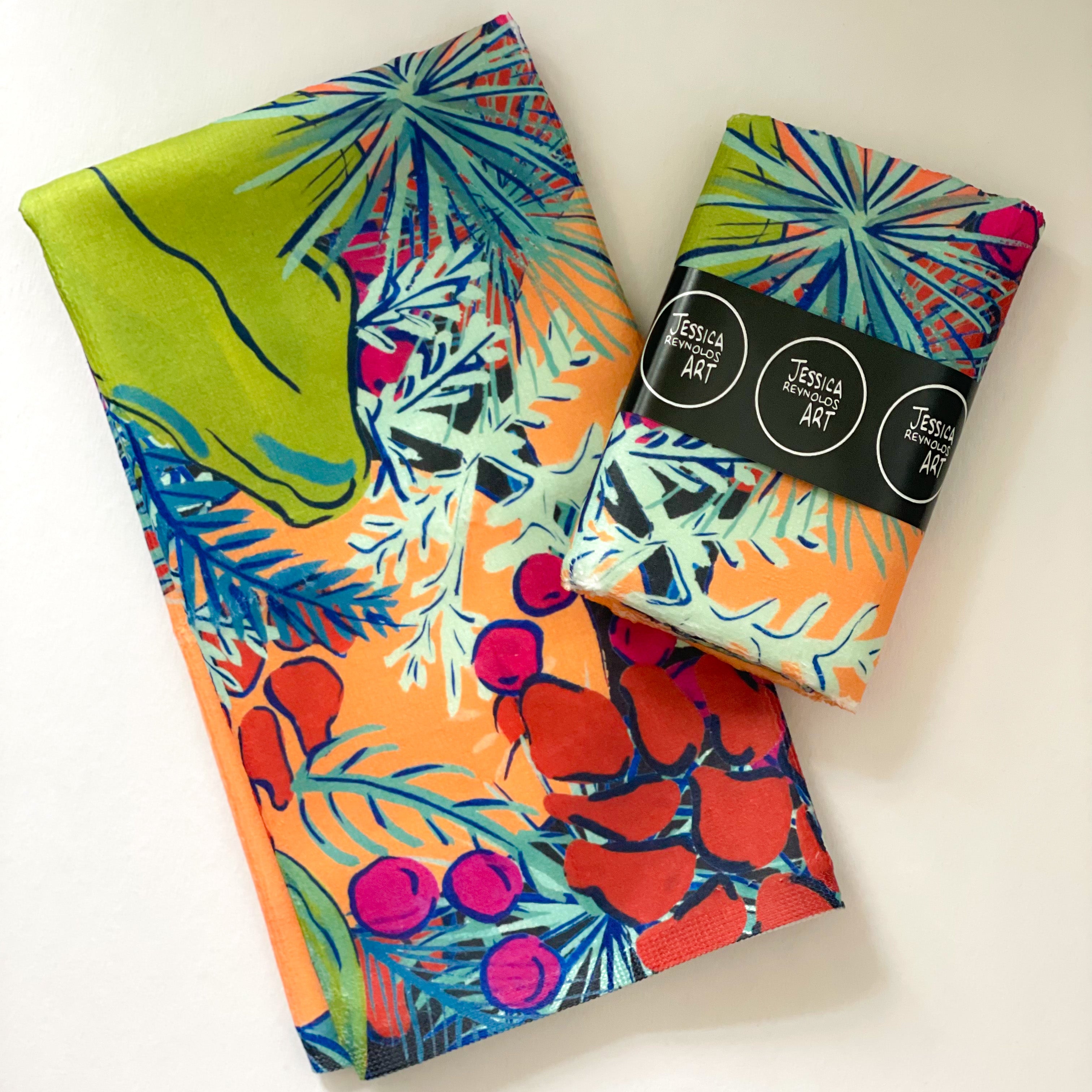 Citrus Floral Tea Towel|Jessica Reynolds Art