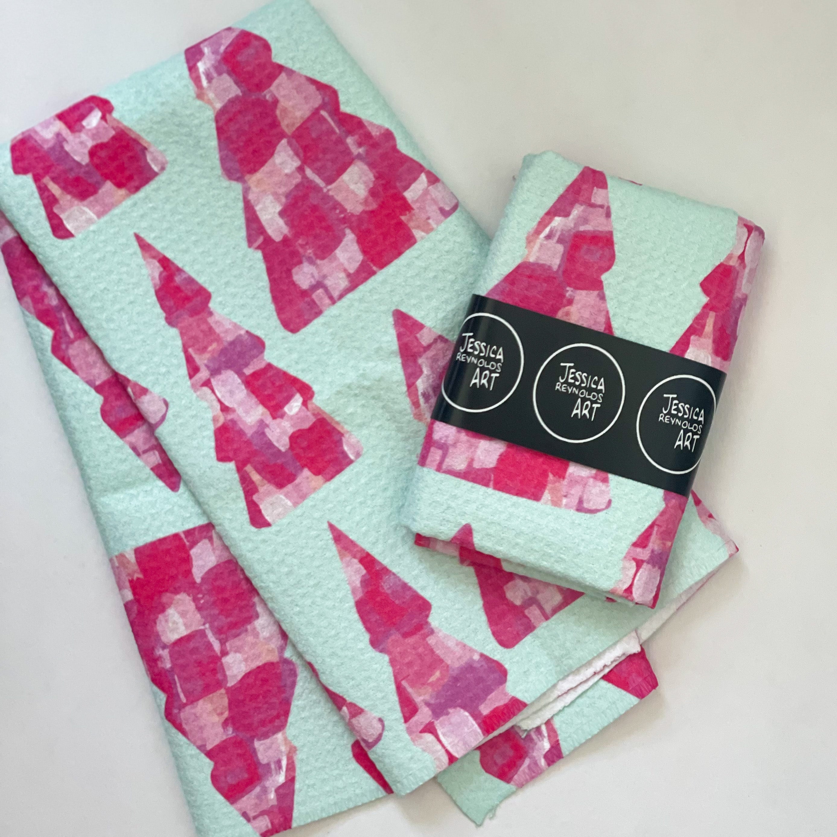 Pink Trees Tea Towel|Jessica Reynolds Art