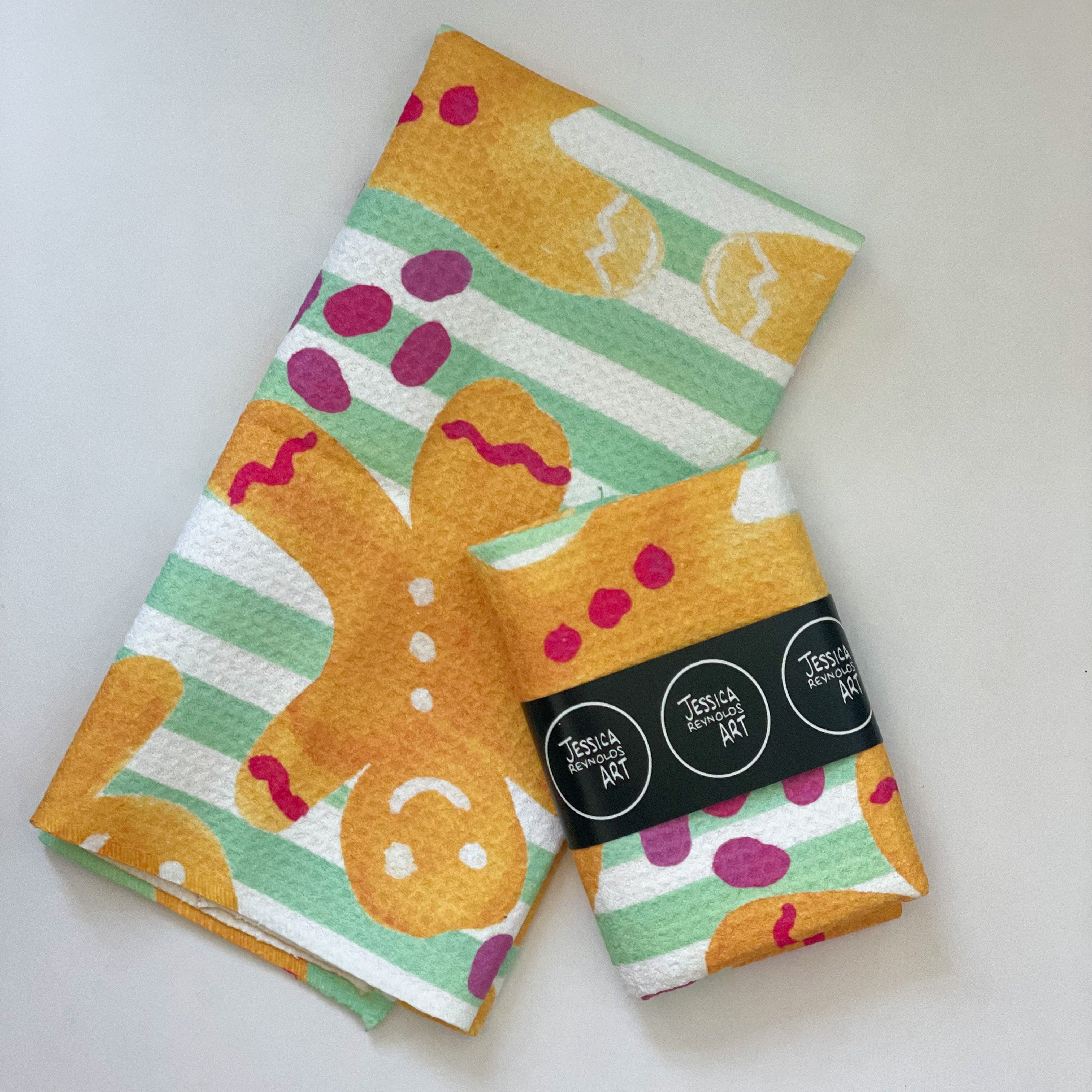 Gingerbread Tea Towel|Jessica Reynolds Art