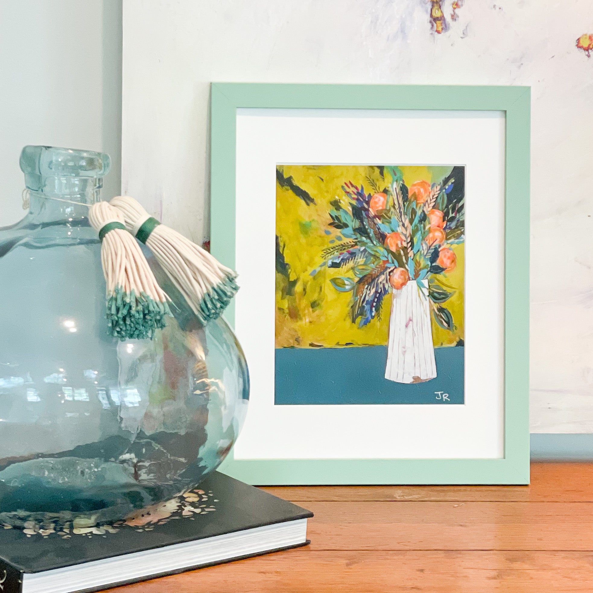 Green Gold and Oranges Giclee Print|Fine Art Print Jessica Reynolds Art