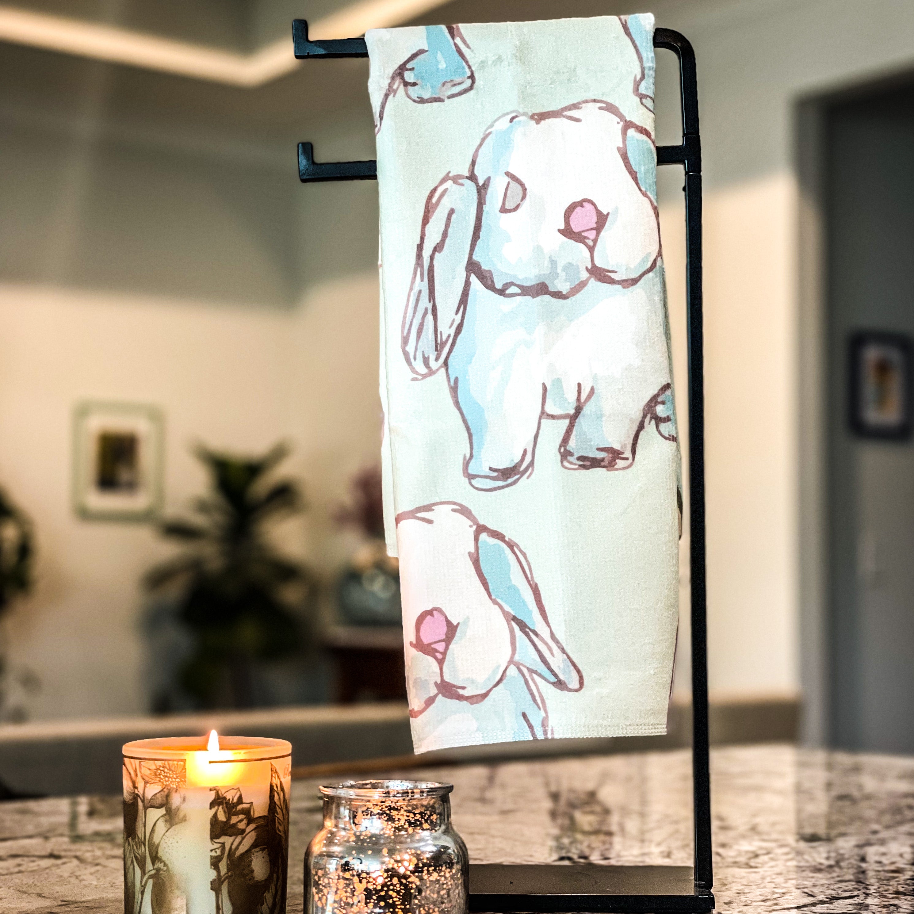 Watercolor Bunny Tea Towel|Jessica Reynolds Art