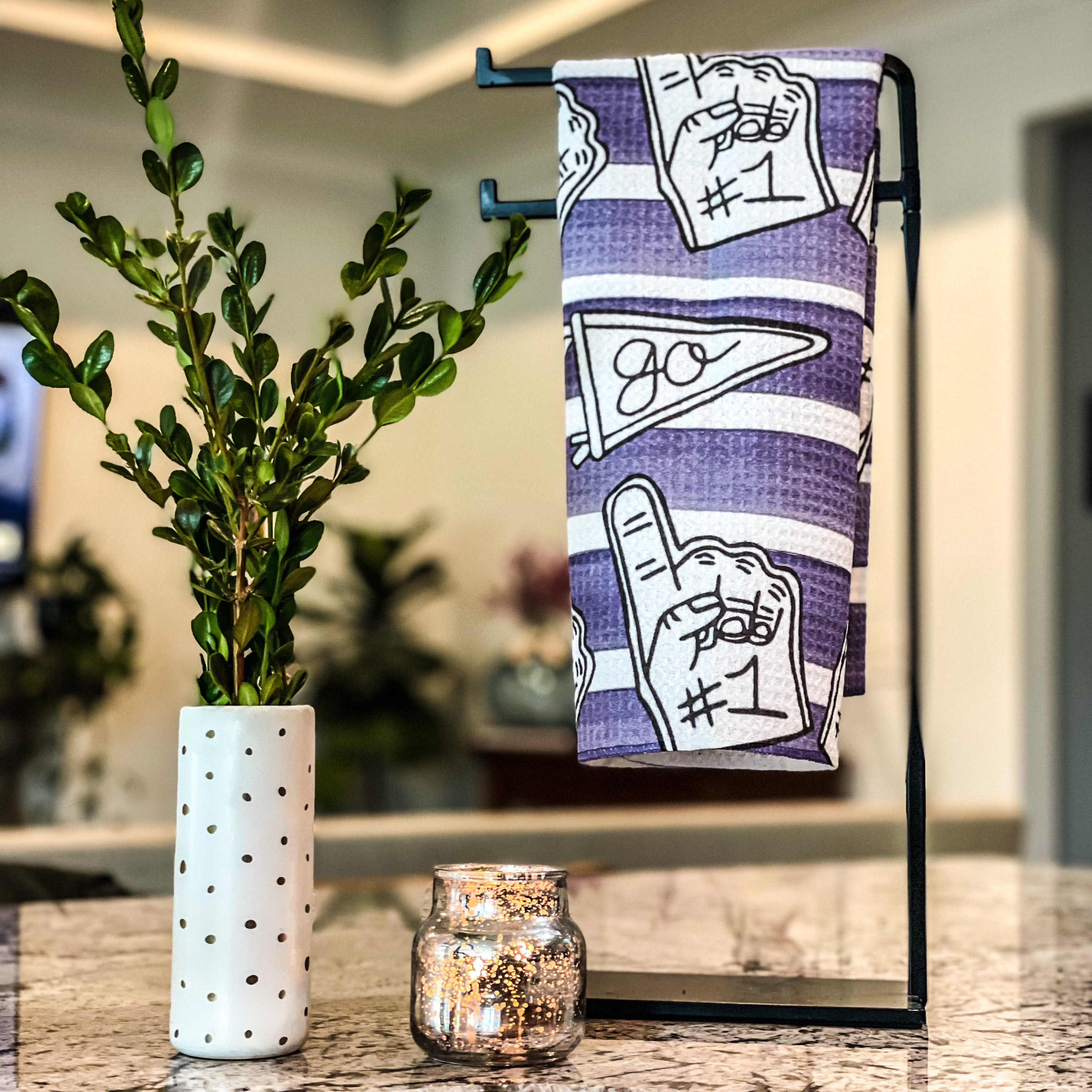 Purple Tailgate Towel|Jessica Reynolds Art