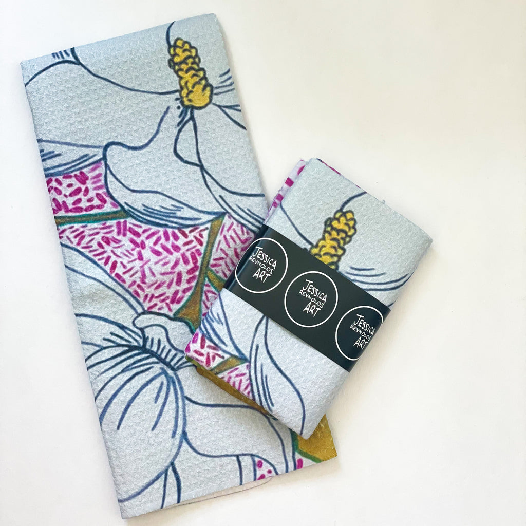 Magnolia Tea Towel|Jessica Reynolds Art