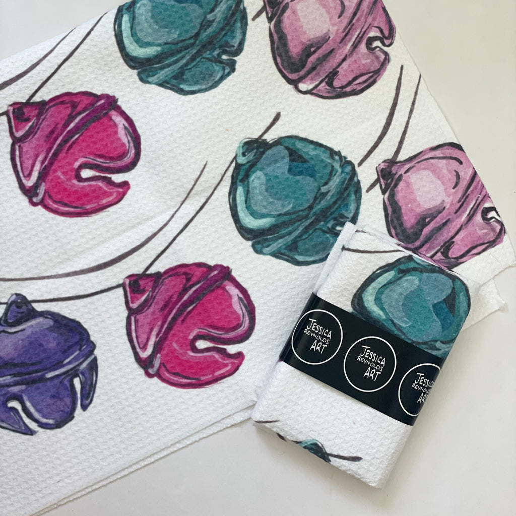 Jingle Bell Tea Towel|Jessica Reynolds Art