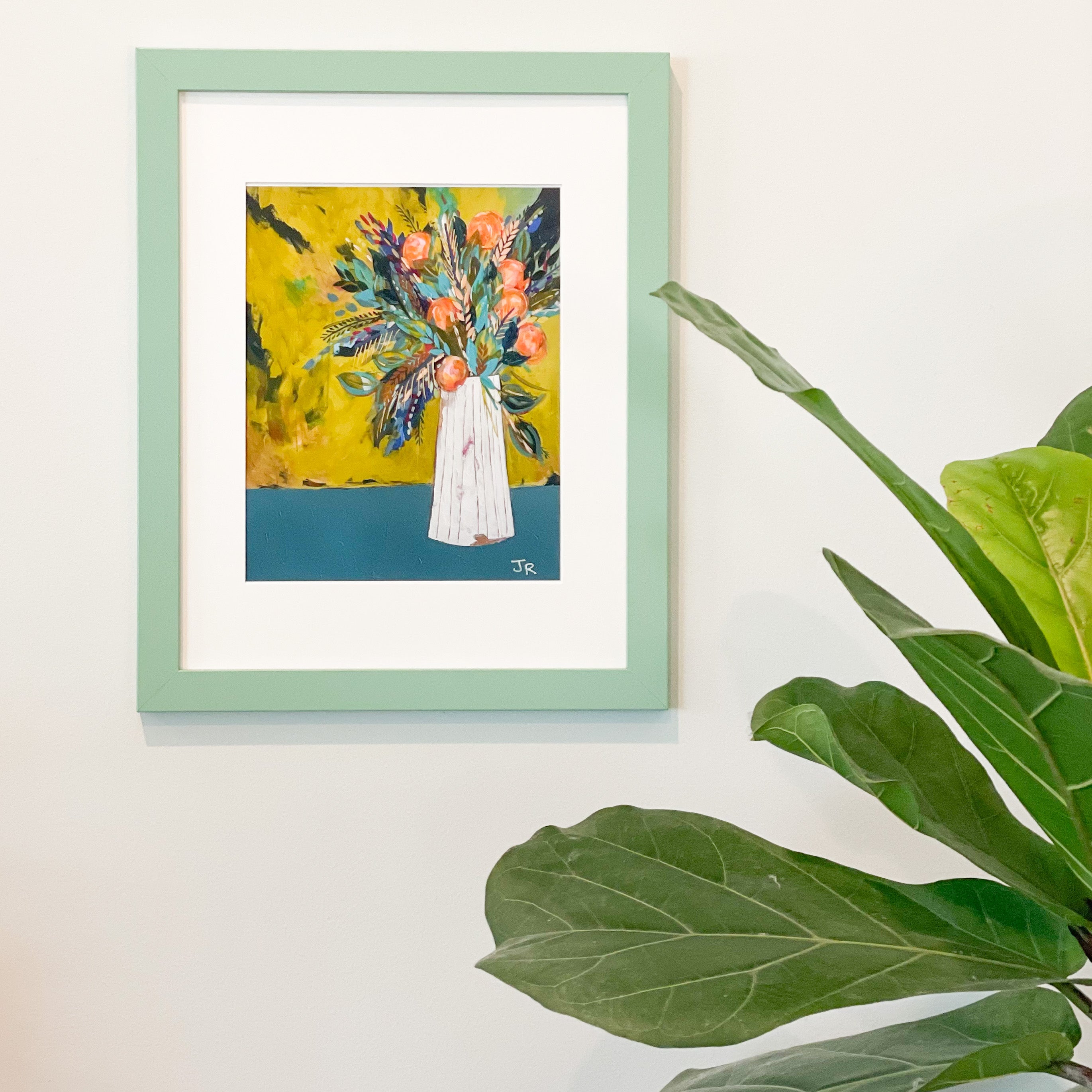 Green Gold and Oranges Giclee Print|Fine Art Print Jessica Reynolds Art