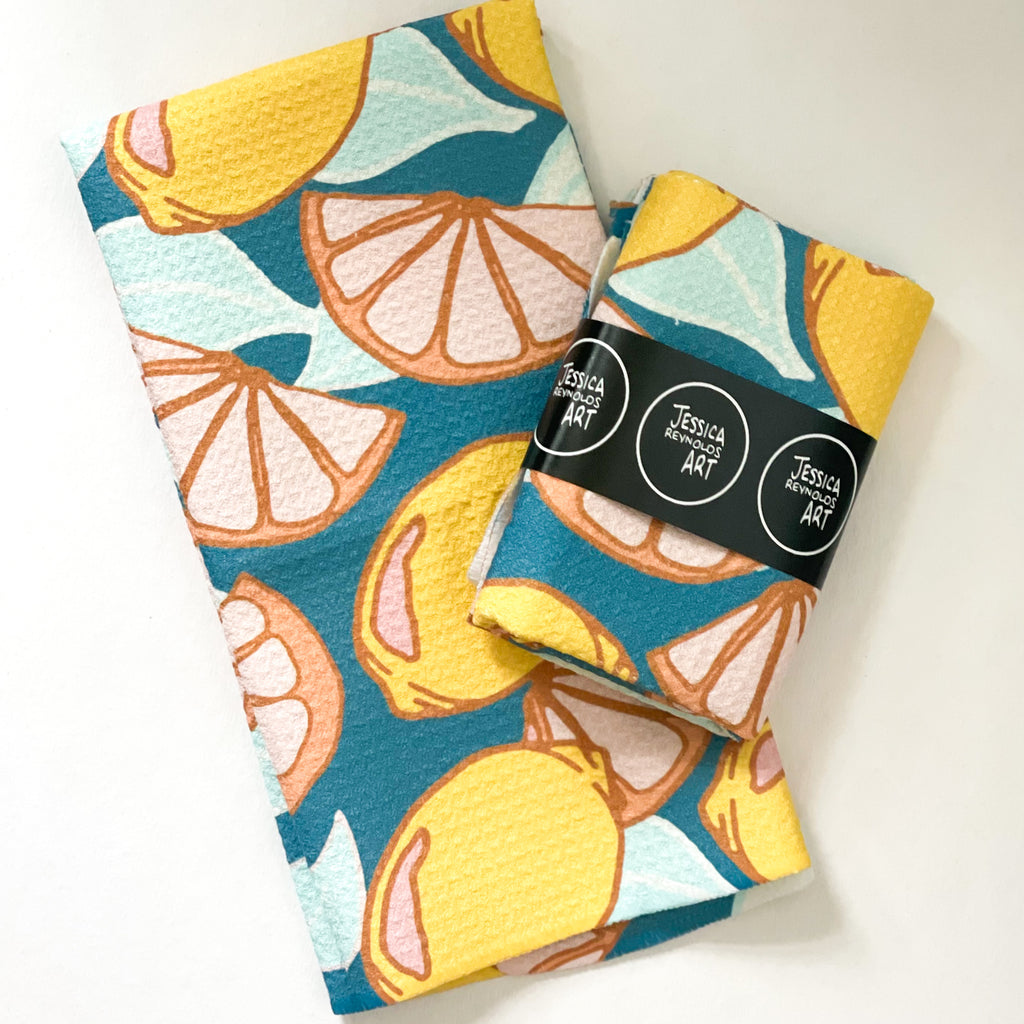 Lemonade Tea Towel|Jessica Reynolds Art