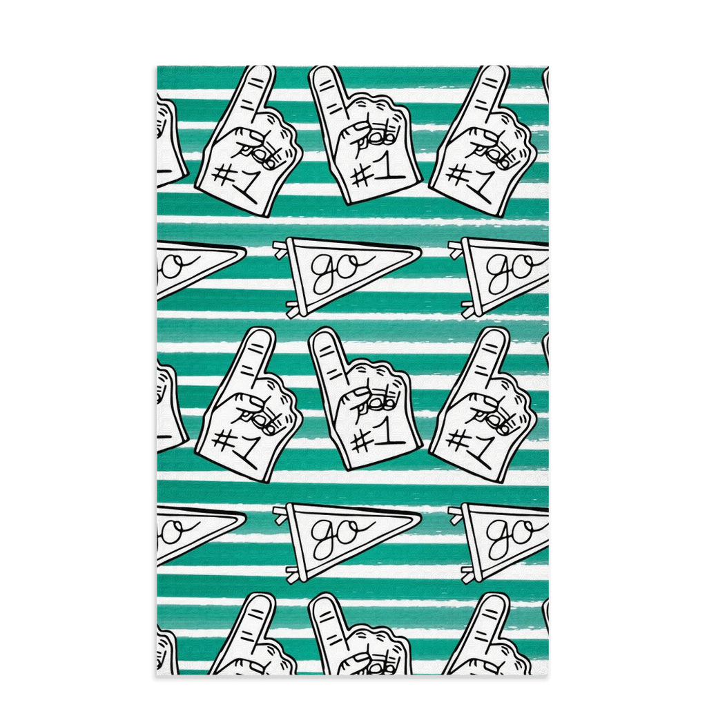 Green Tailgate Towel|Jessica Reynolds Art