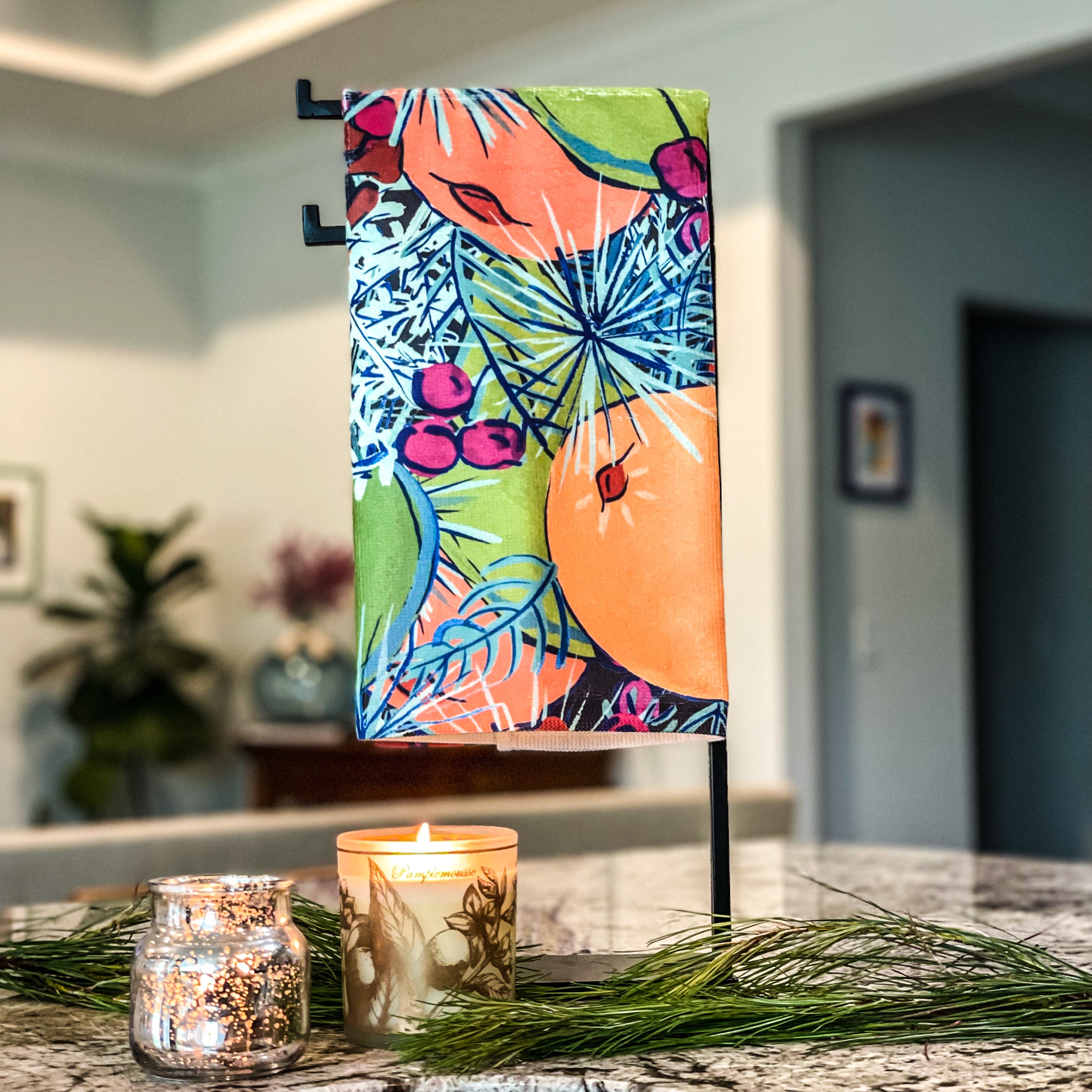 Citrus Floral Tea Towel|Jessica Reynolds Art