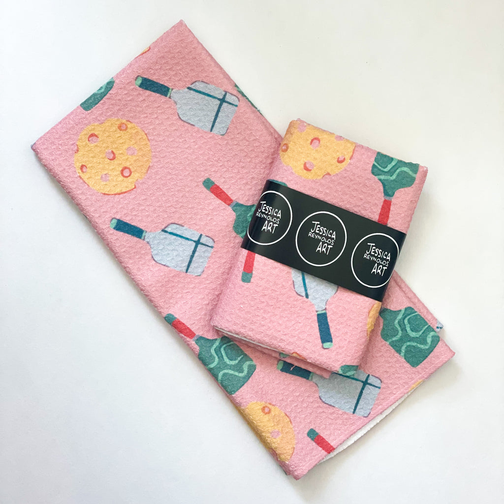 Retro Pickleball Tea Towel|Jessica Reynolds Art