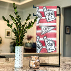 Red Game Day Towel|Jessica Reynolds Art