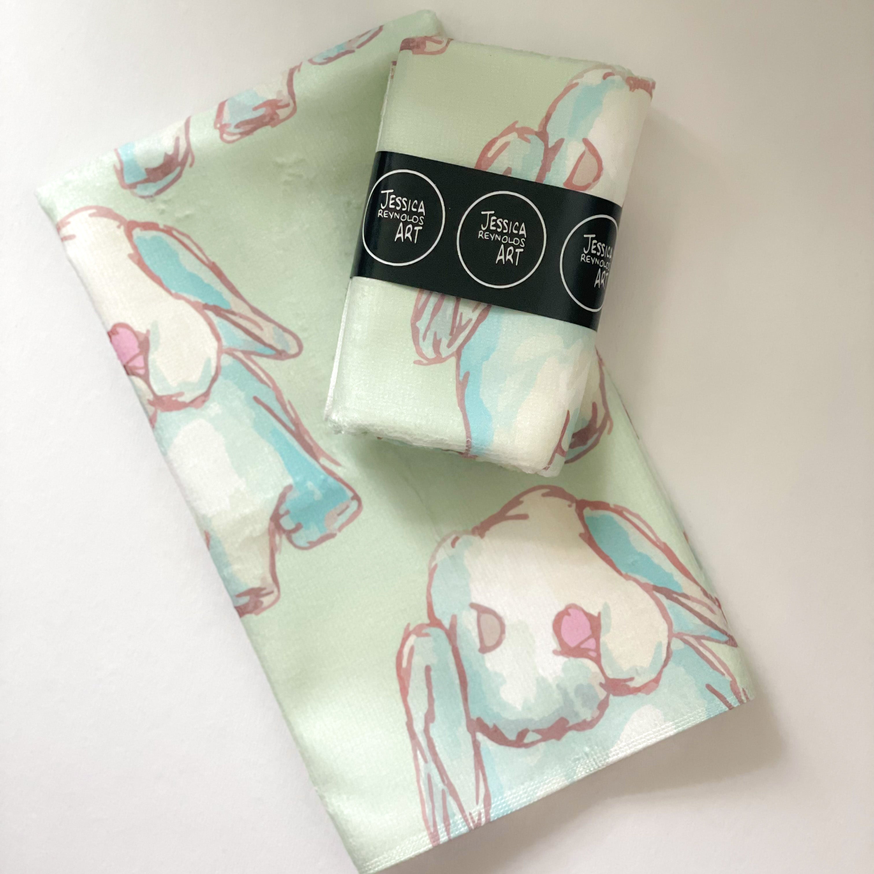 Watercolor Bunny Tea Towel|Jessica Reynolds Art