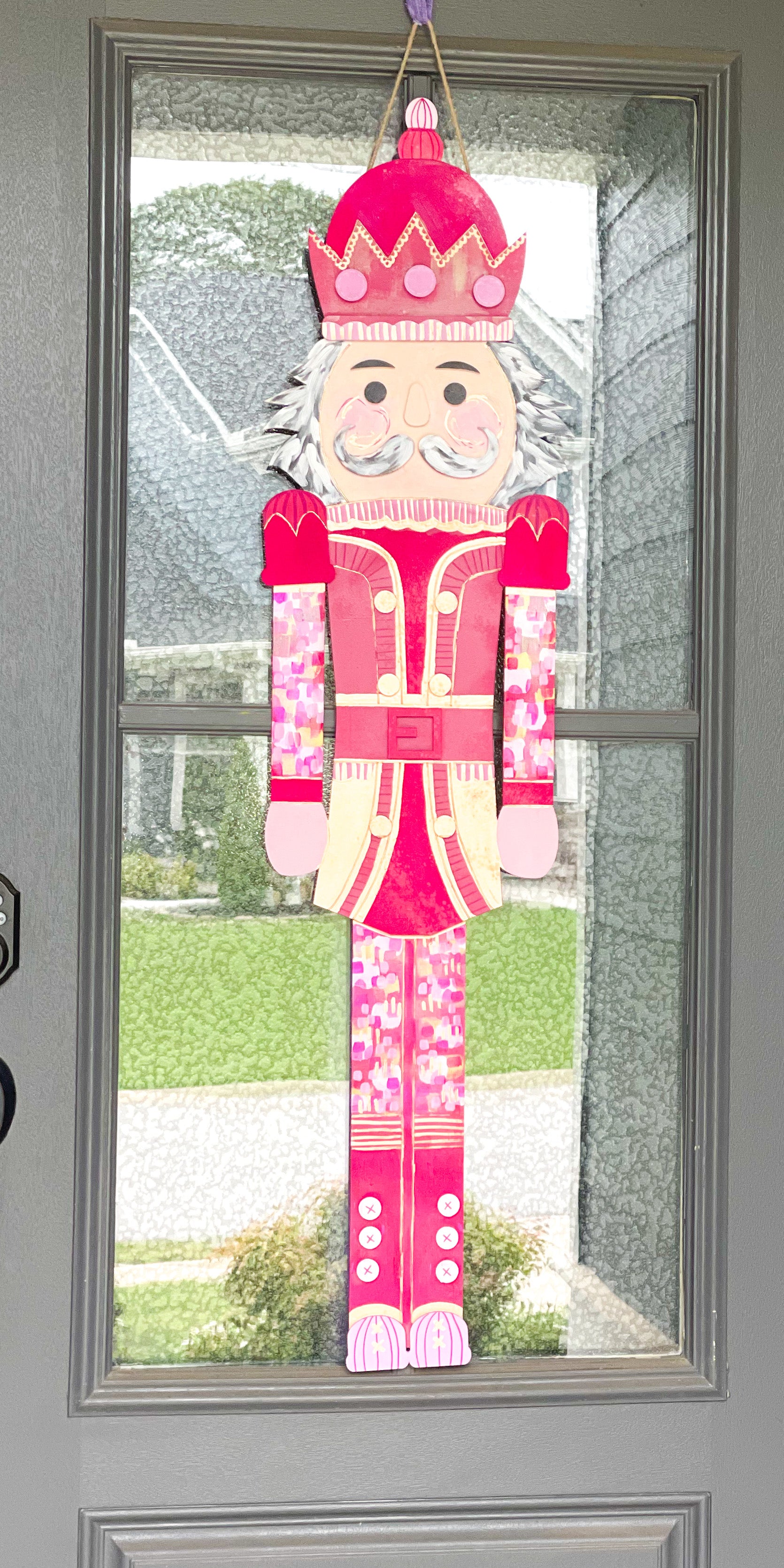 Pink and Gold Nutcracker Door Hanger|Jessica Reynolds Art