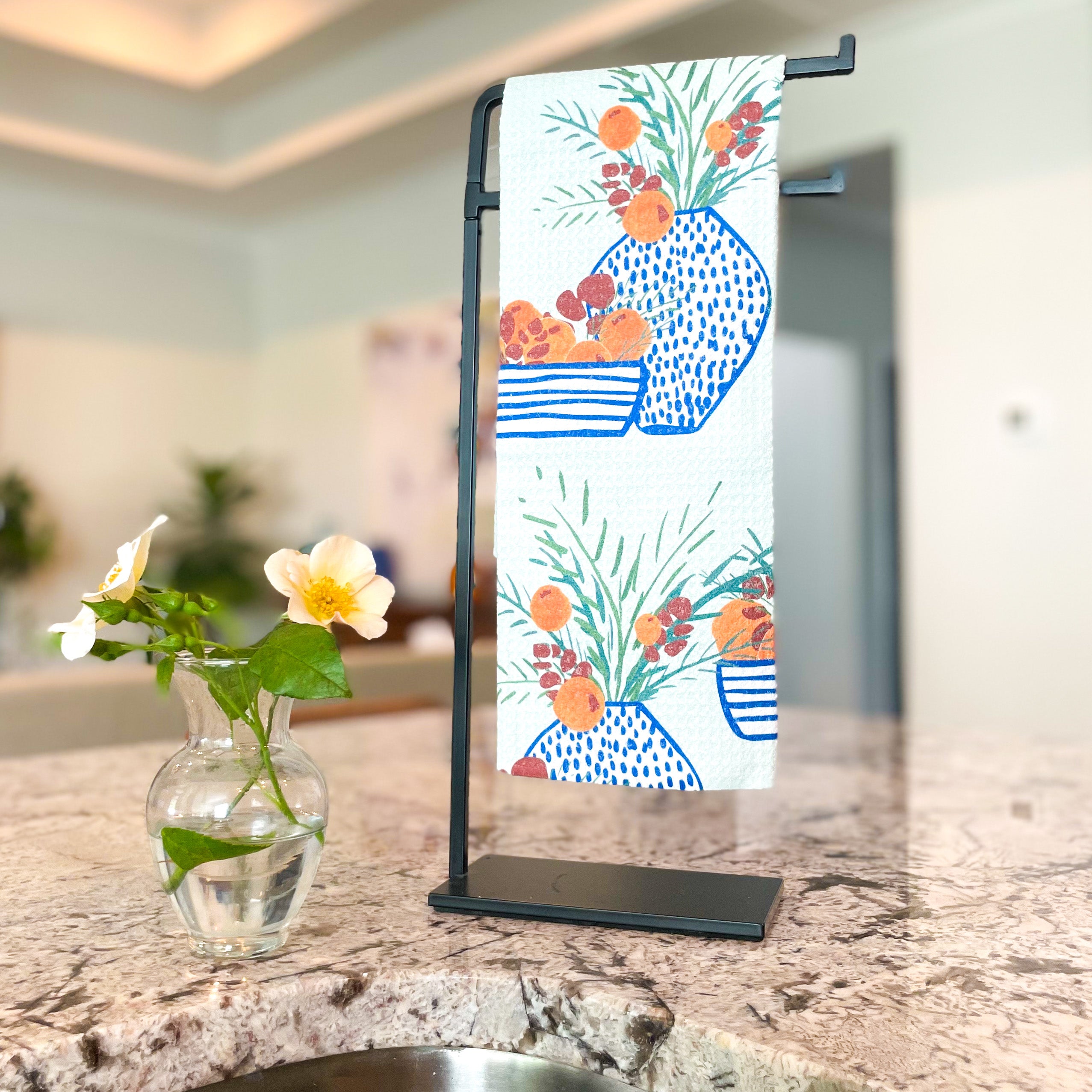 Citrus And Sprigs Tea Towel|Jessica Reynolds Art