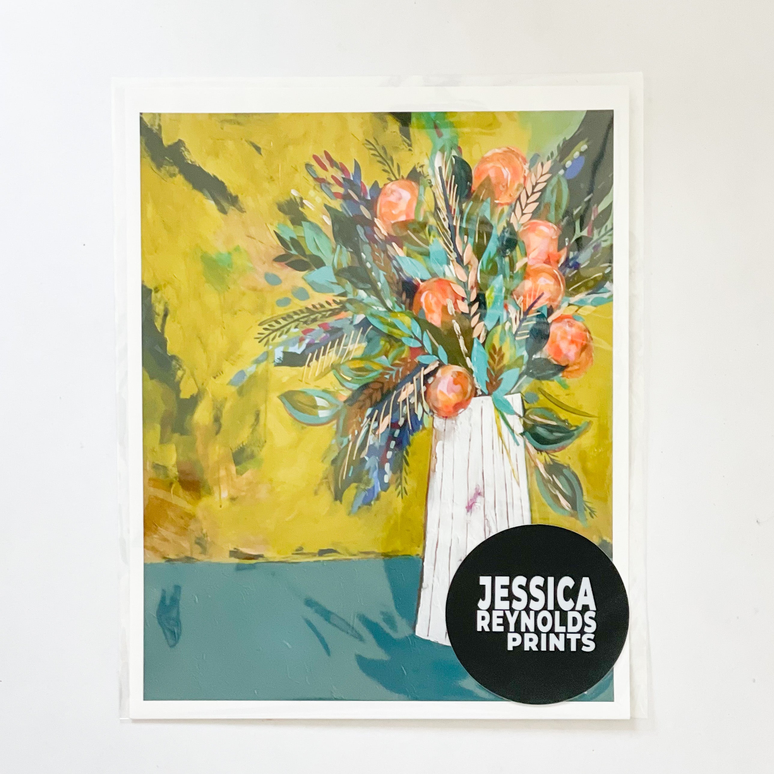 Green Gold and Oranges Giclee Print|Fine Art Print Jessica Reynolds Art