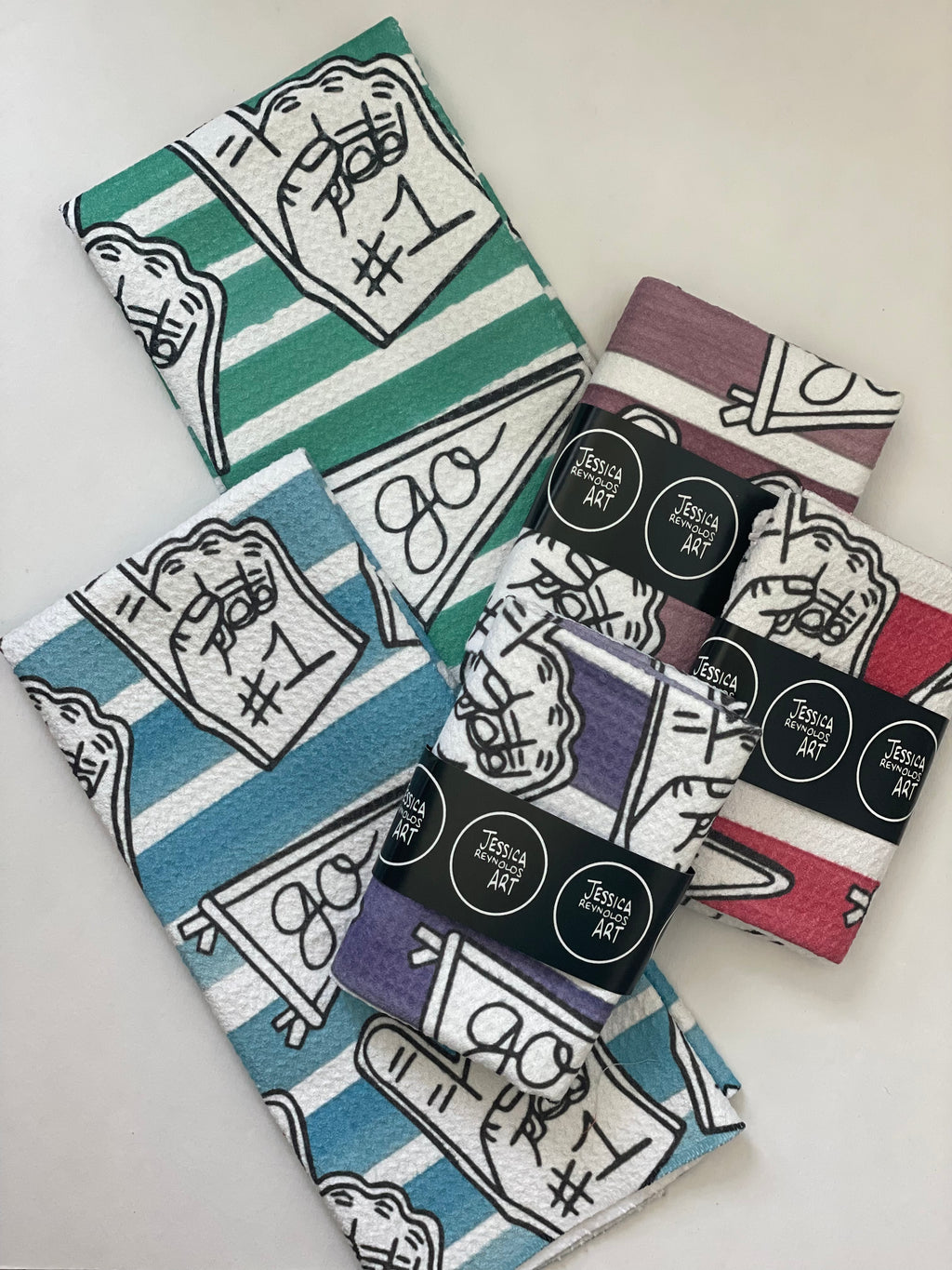 Red Game Day Towel|Jessica Reynolds Art