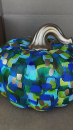 Large Blue Abstract Pumpkin}Jessica Reynolds Art