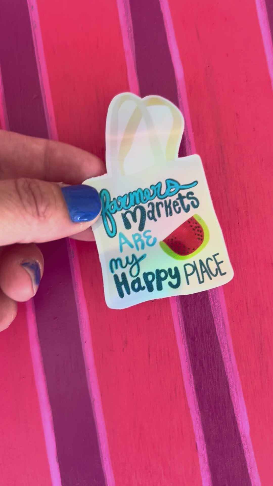 Farmers Markets are My Happy Place Sticker|Jessica Reynolds Art