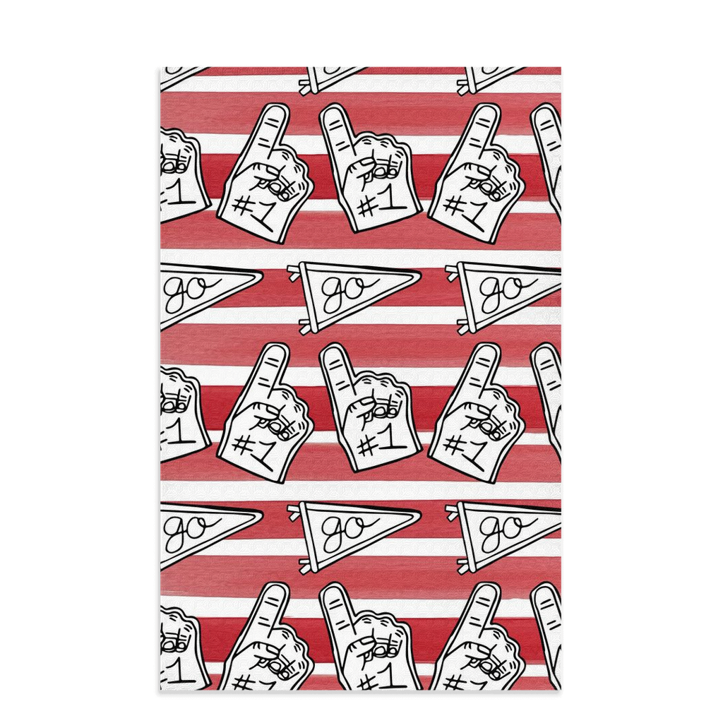 Red Game Day Towel|Jessica Reynolds Art