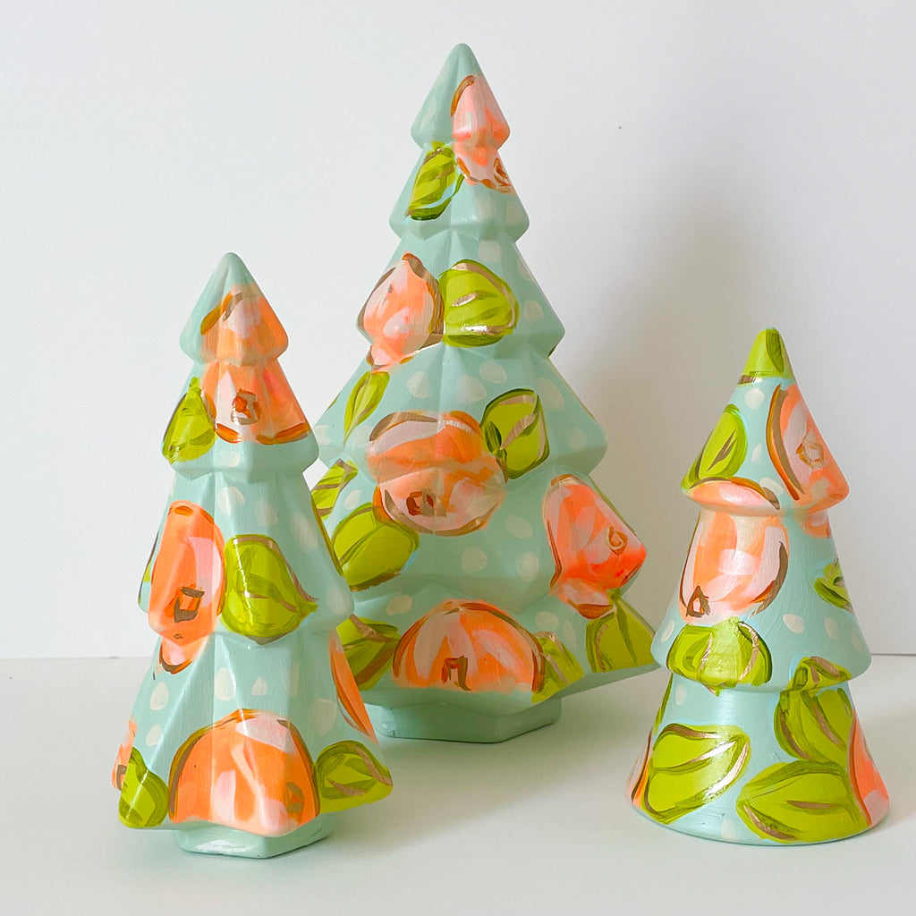 Robins Egg Oranges Mini Christmas Tree|Jessica Reynolds Art